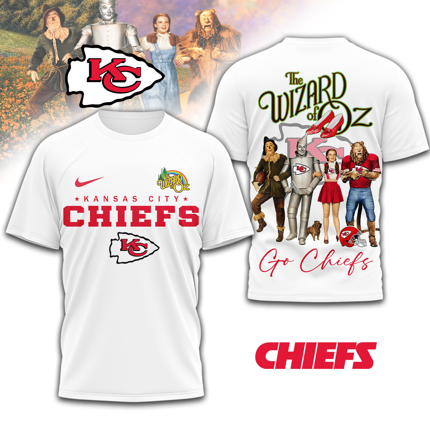 Kansas City Chiefs | Premium NFL The Wizard Of Oz 3D Shirt TD