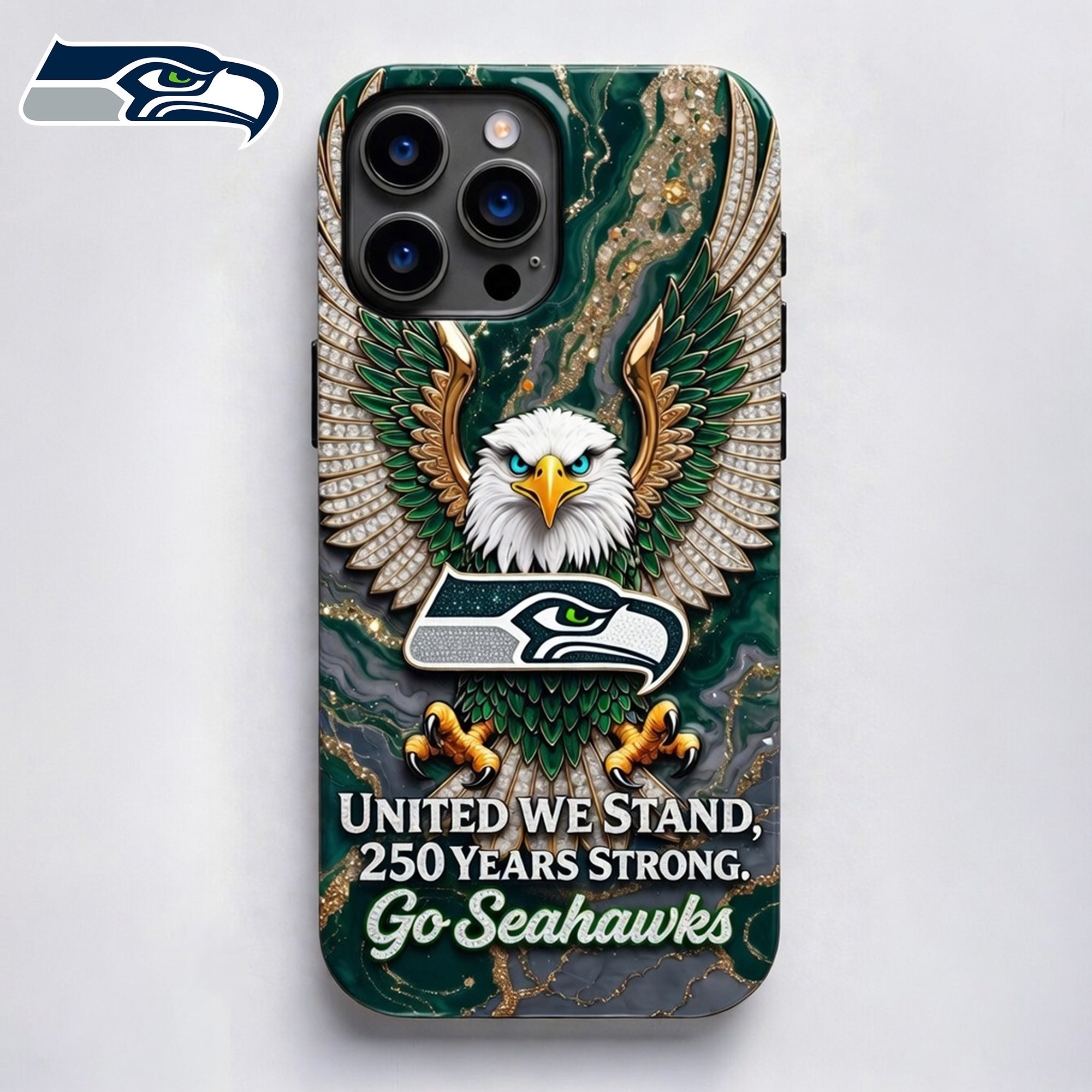 Seattle Seahawks | Premium NFL 250 Years Of America Freedom Luxury Phone Case NY