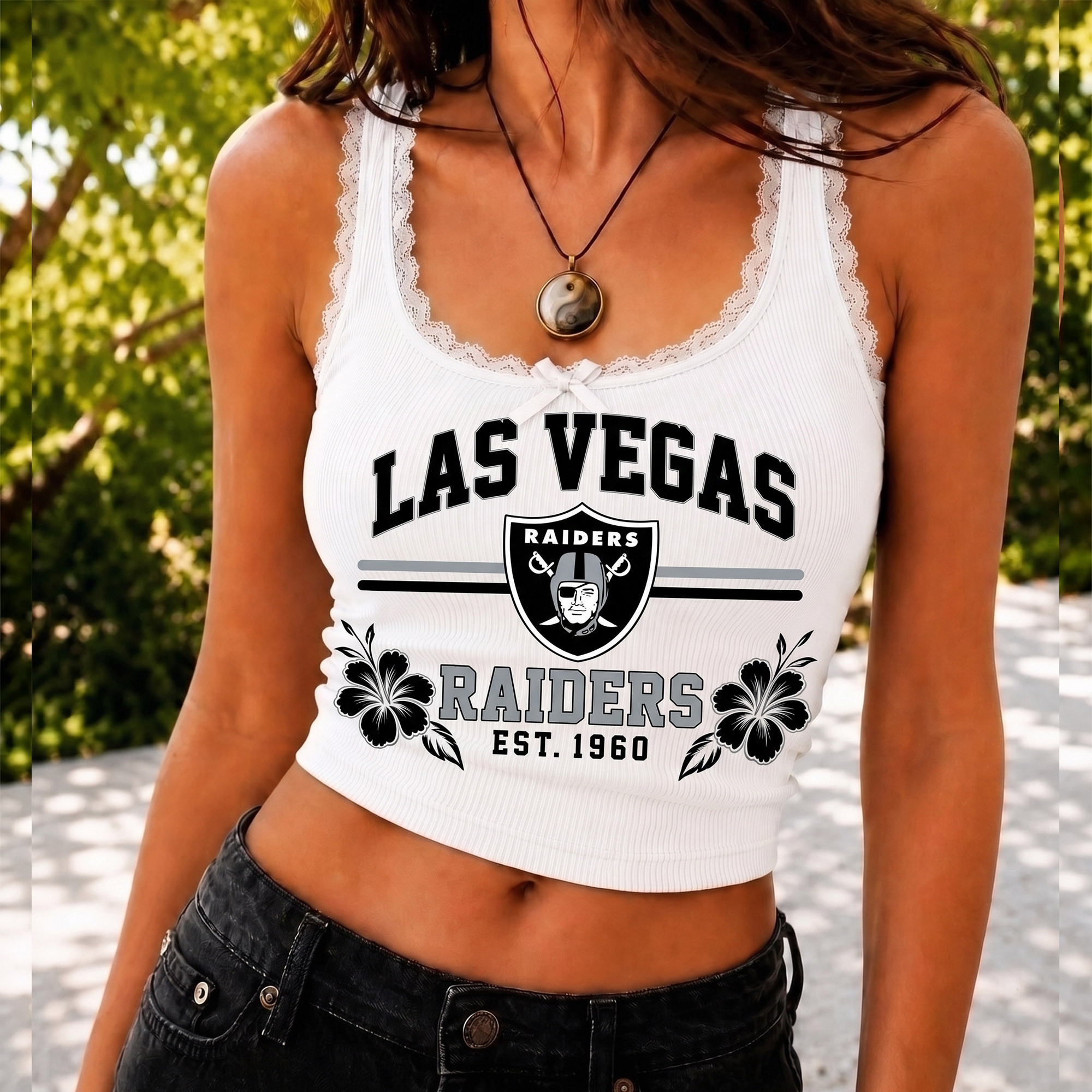 Las Vegas Raiders | Premium NFL Game Day Lace Tank Top Shirt NY