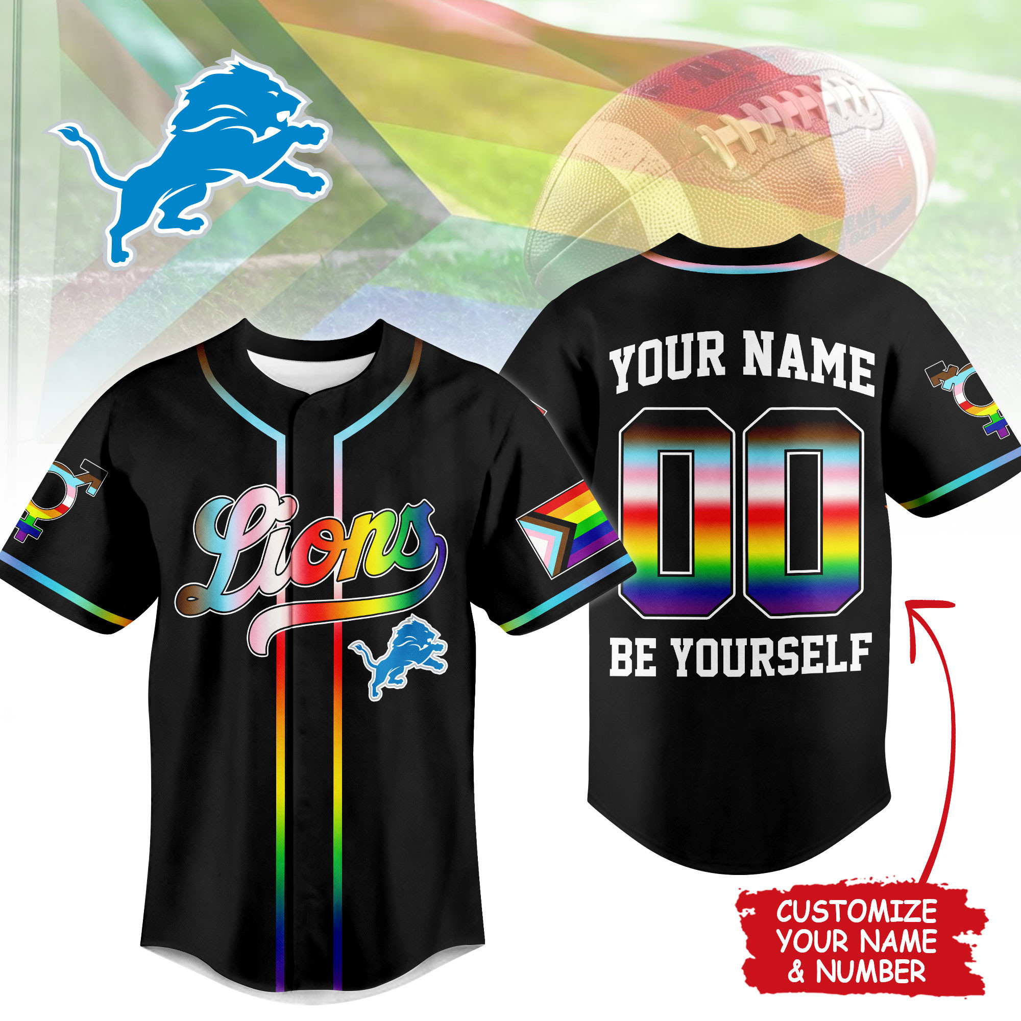 Detroit Lions | Premium NFL Pride Month Limited Edition Jersey NTH1