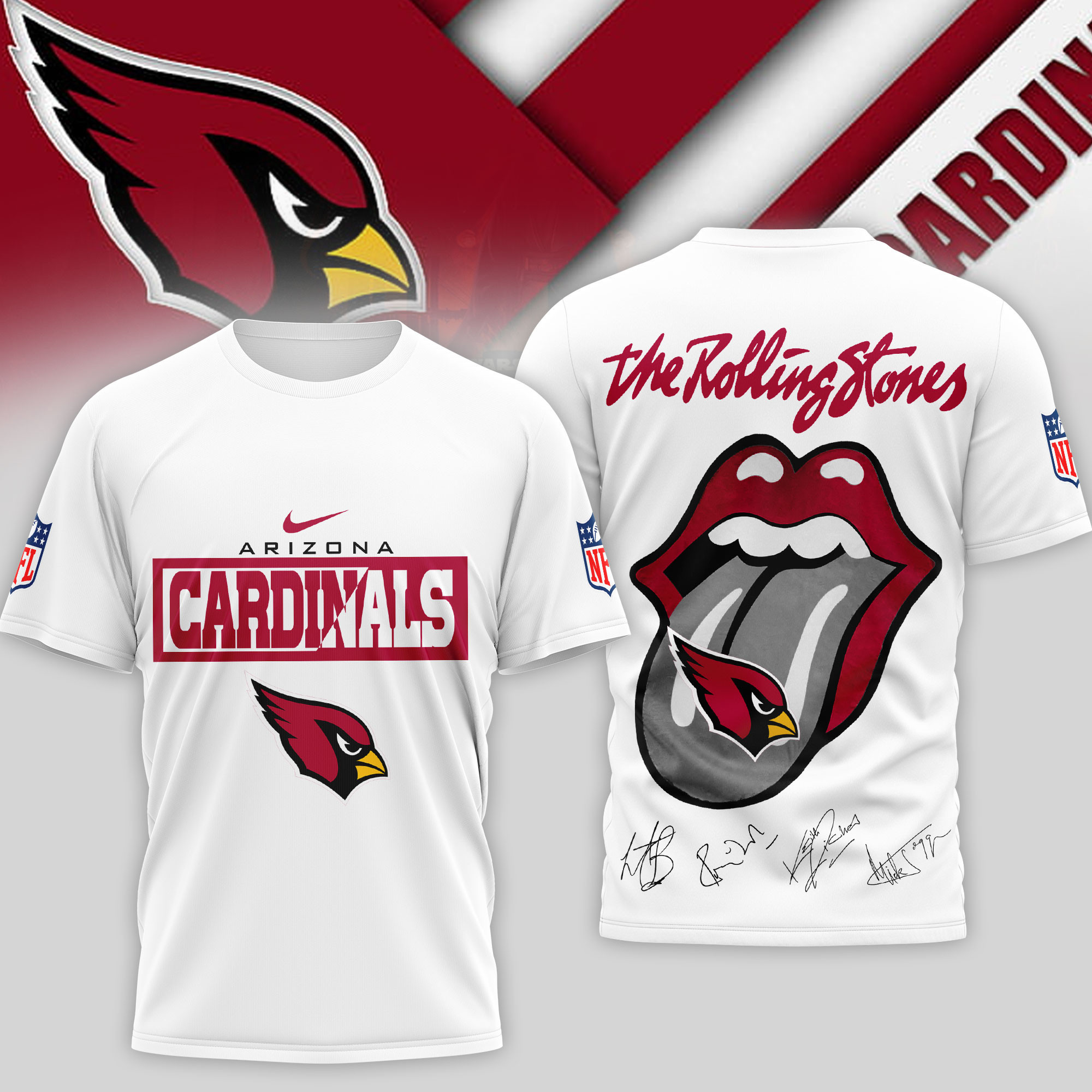 Arizona Cardinals | Premium NFL The Rolling Stones 3D Shirt TD