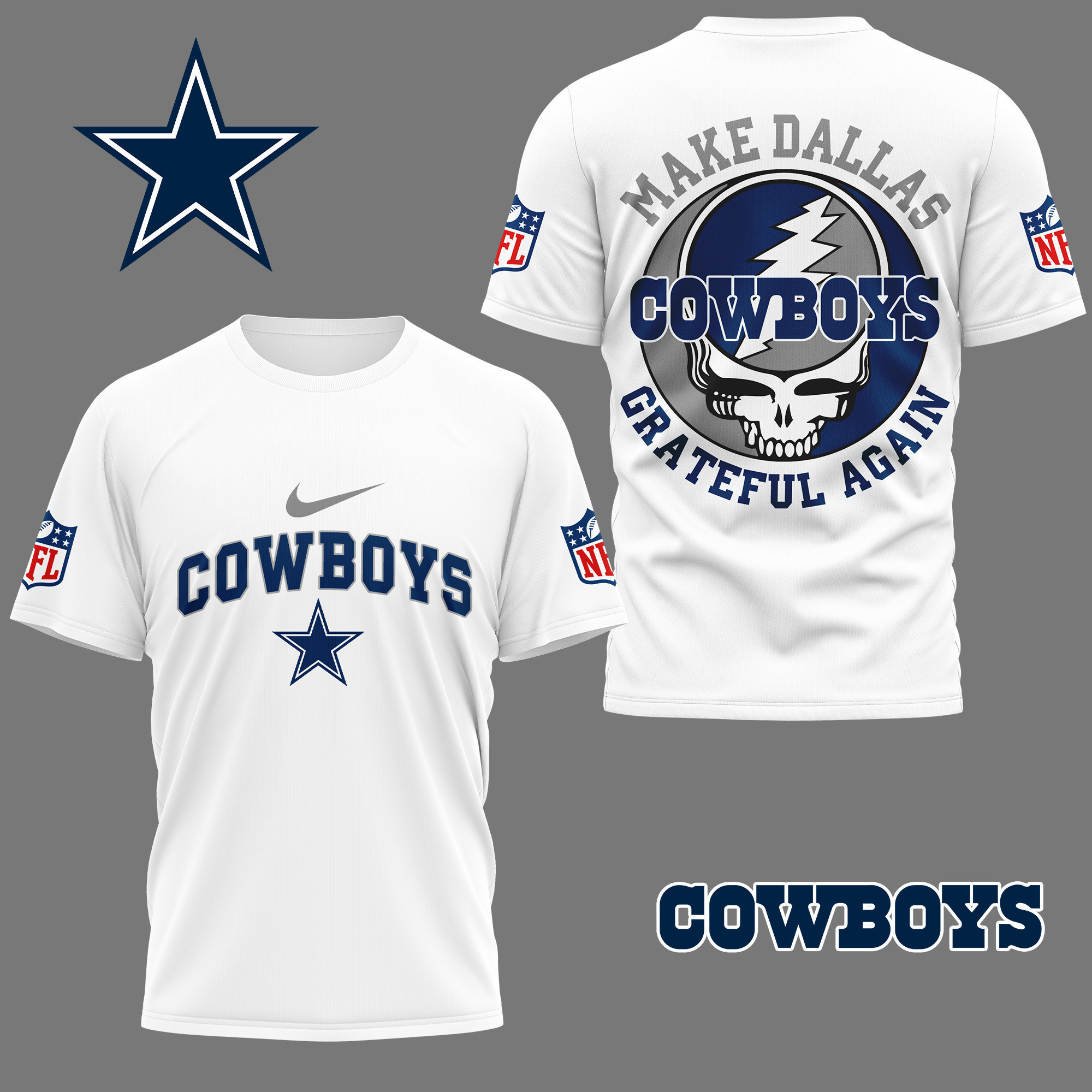 Dallas Cowboys | Premium NFL Grateful Game Day 3D Shirt NY