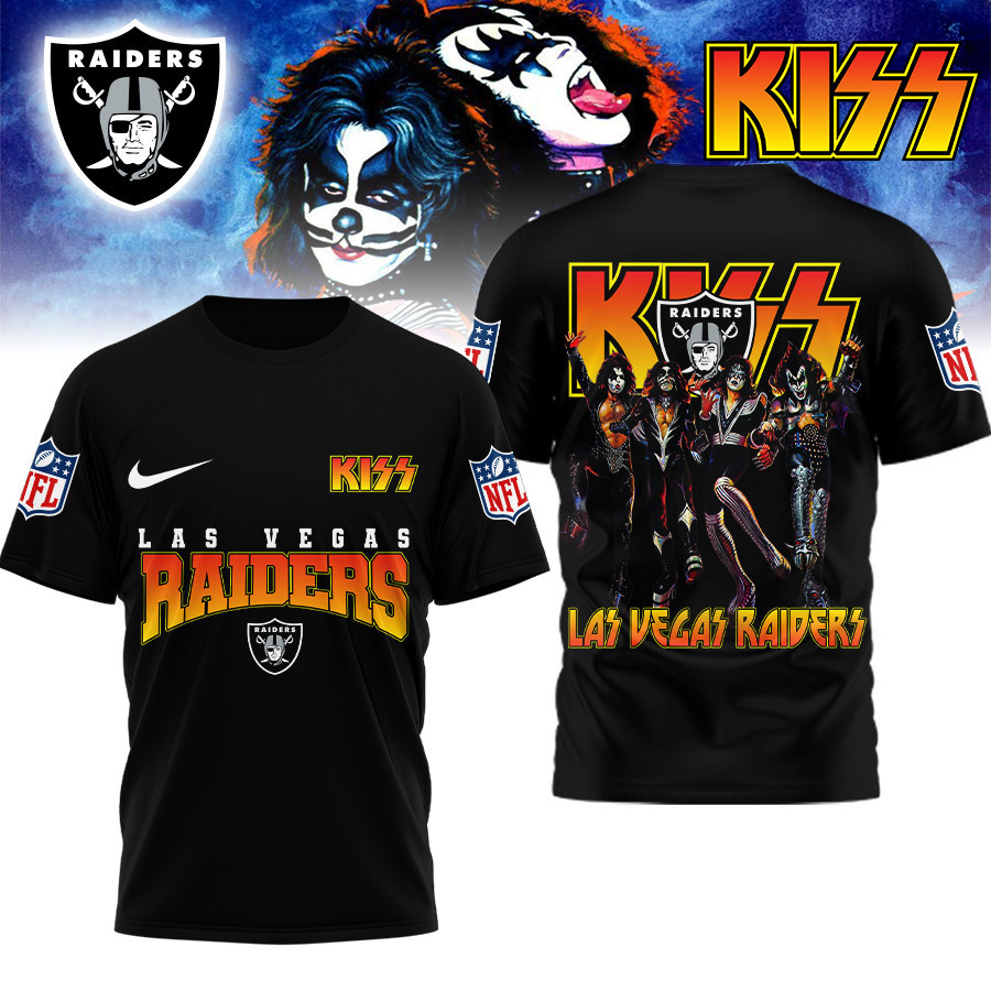 Las Vegas Raiders | Premium NFL Kiss Band 3D Shirt TD