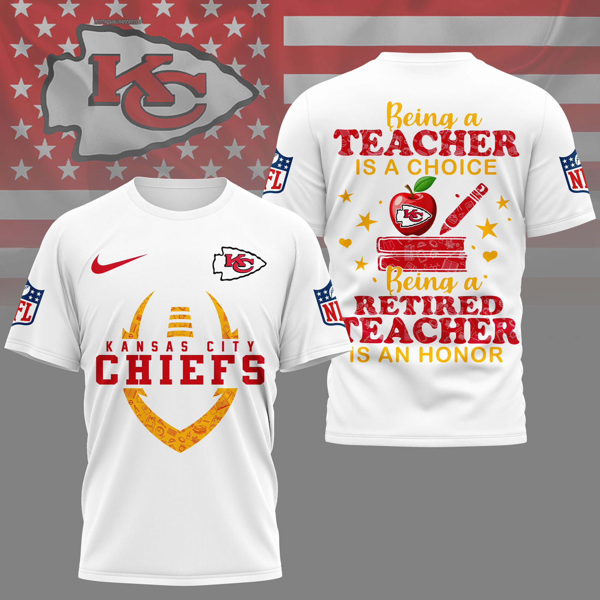 Kansas City Chiefs | Premium NFL Teacher Honor 3D Shirt NY