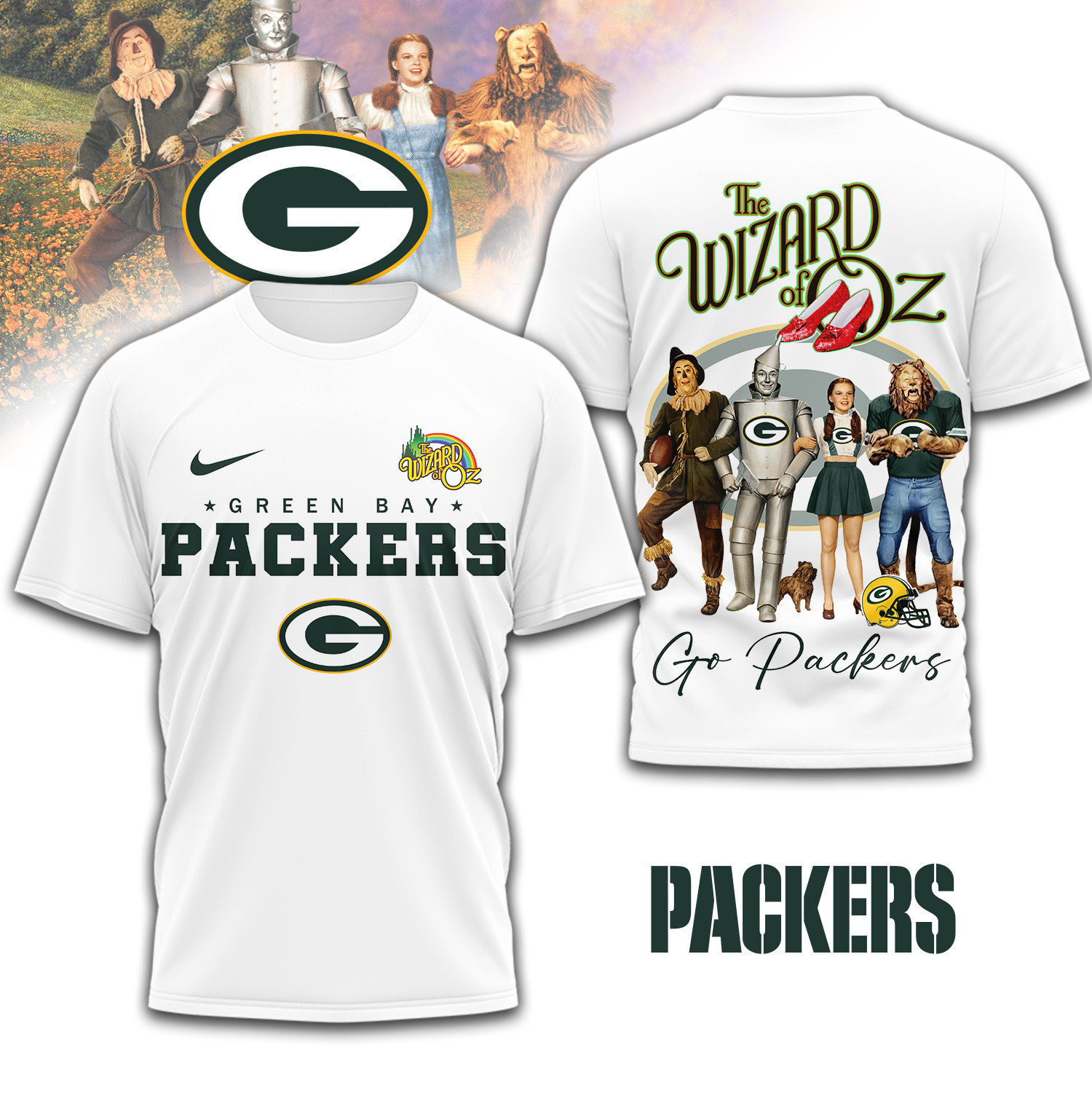 Green Bay Packers | Premium NFL The Wizard Of Oz 3D Shirt TD