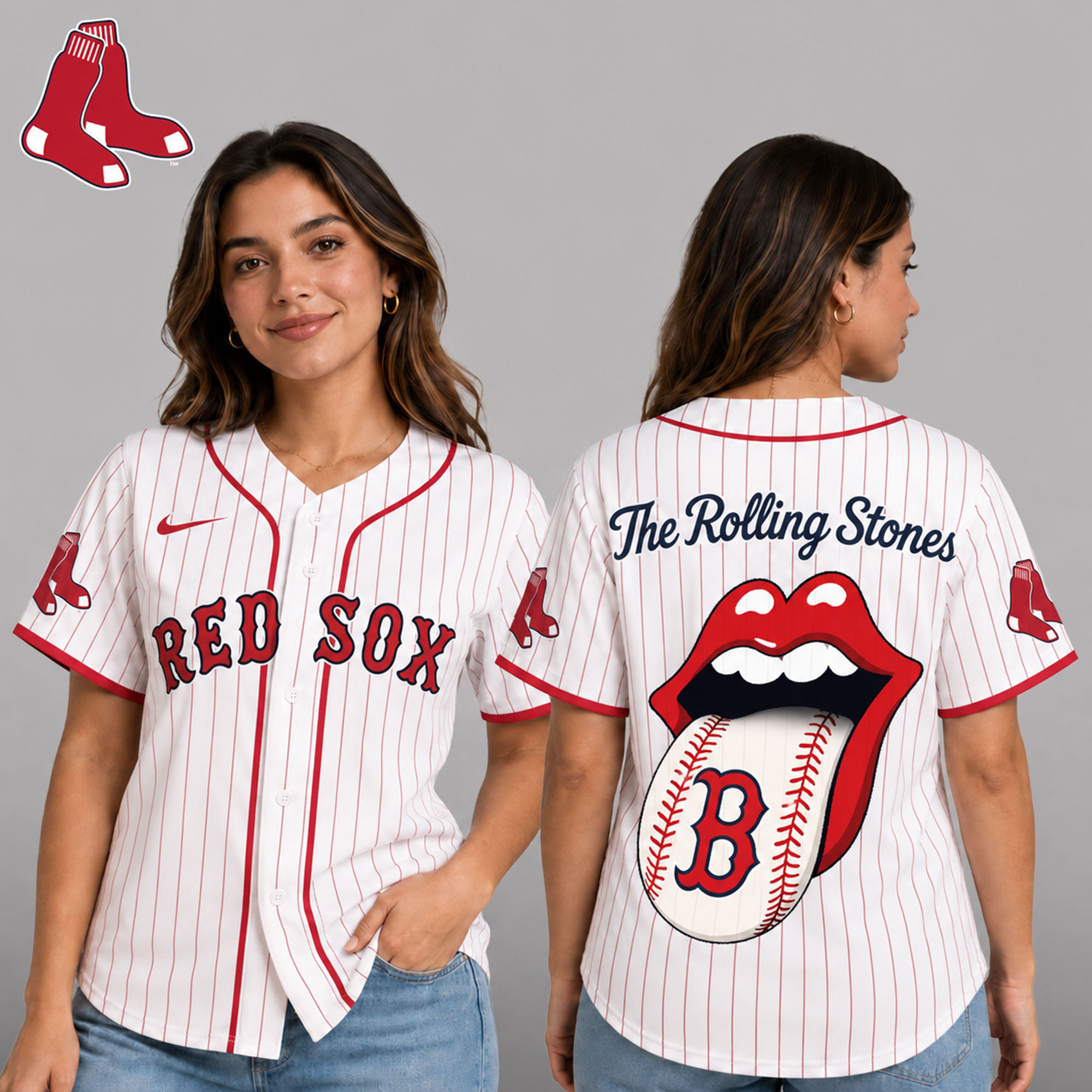 Boston Red Sox | Premium MLB The Rolling Stones Jersey Shirt TD