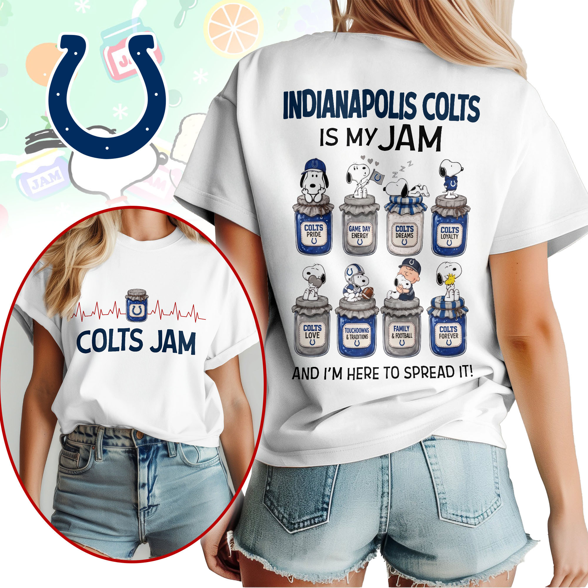 Indianapolis Colts | Premium NFL Jam Peanuts Football Fan 3D Shirt NY