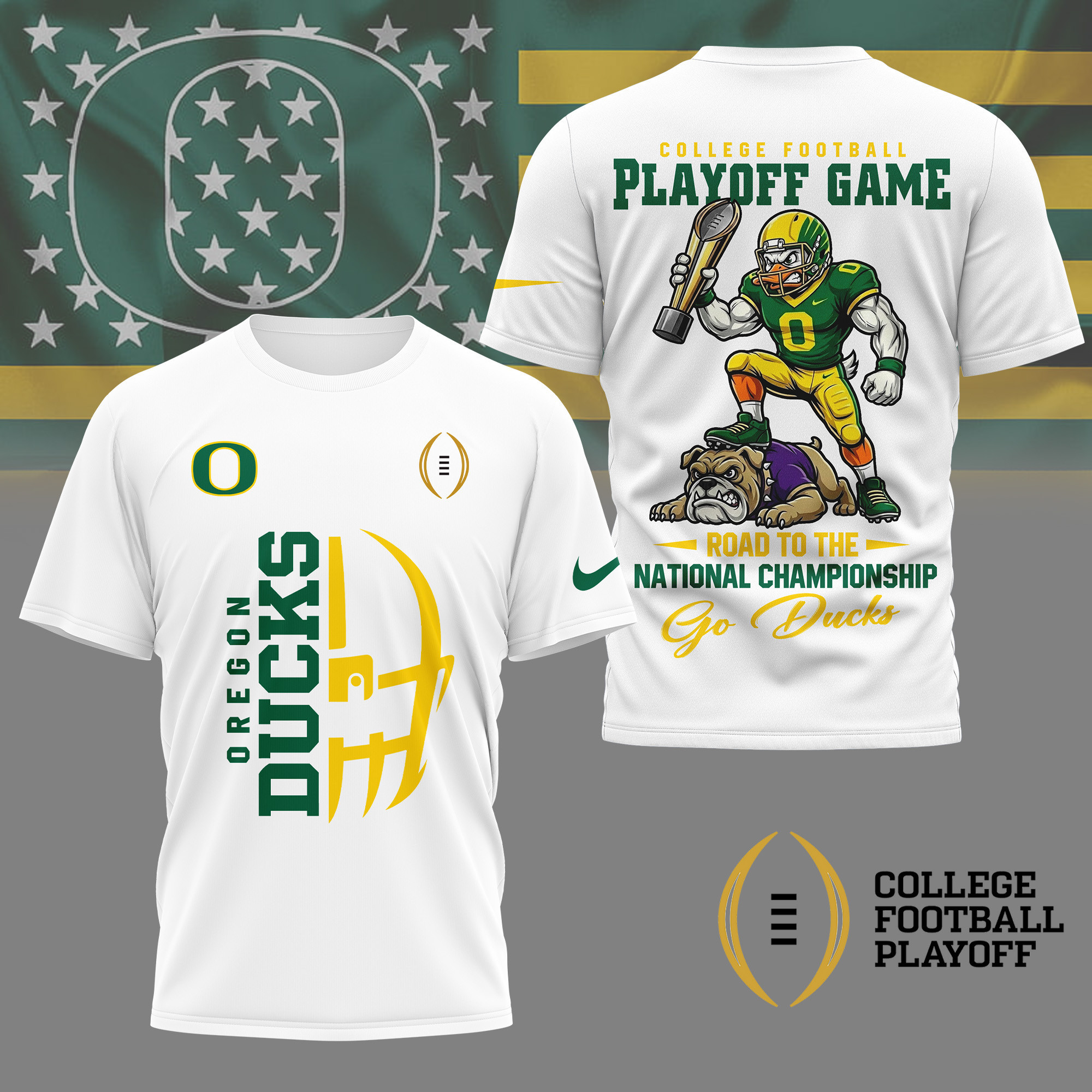 Oregon Ducks | Premium NCAA College Football Playoff Game 3D Shirt NY