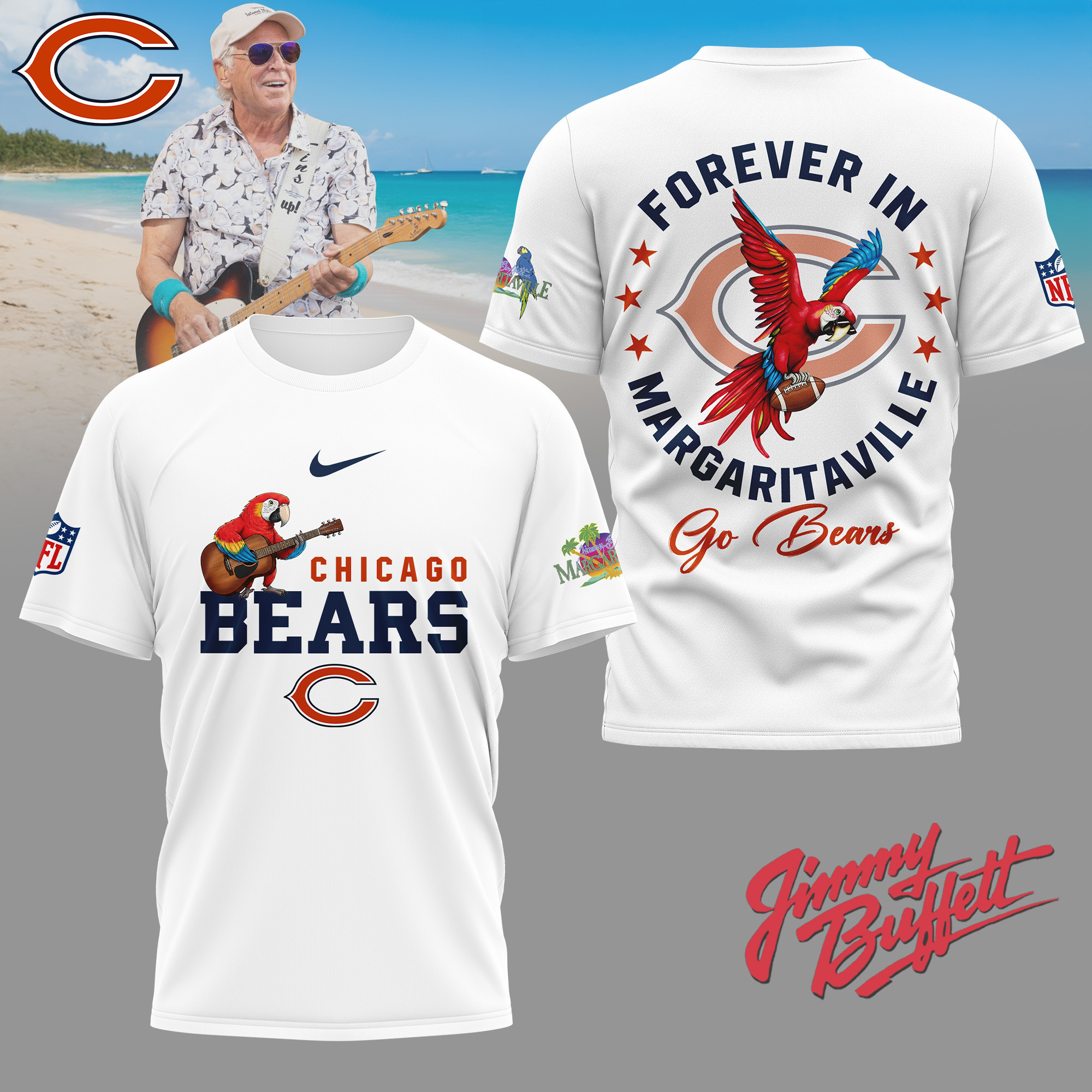 Chicago Bears | Premium NFL Forever in Margaritaville 3D Shirt NY