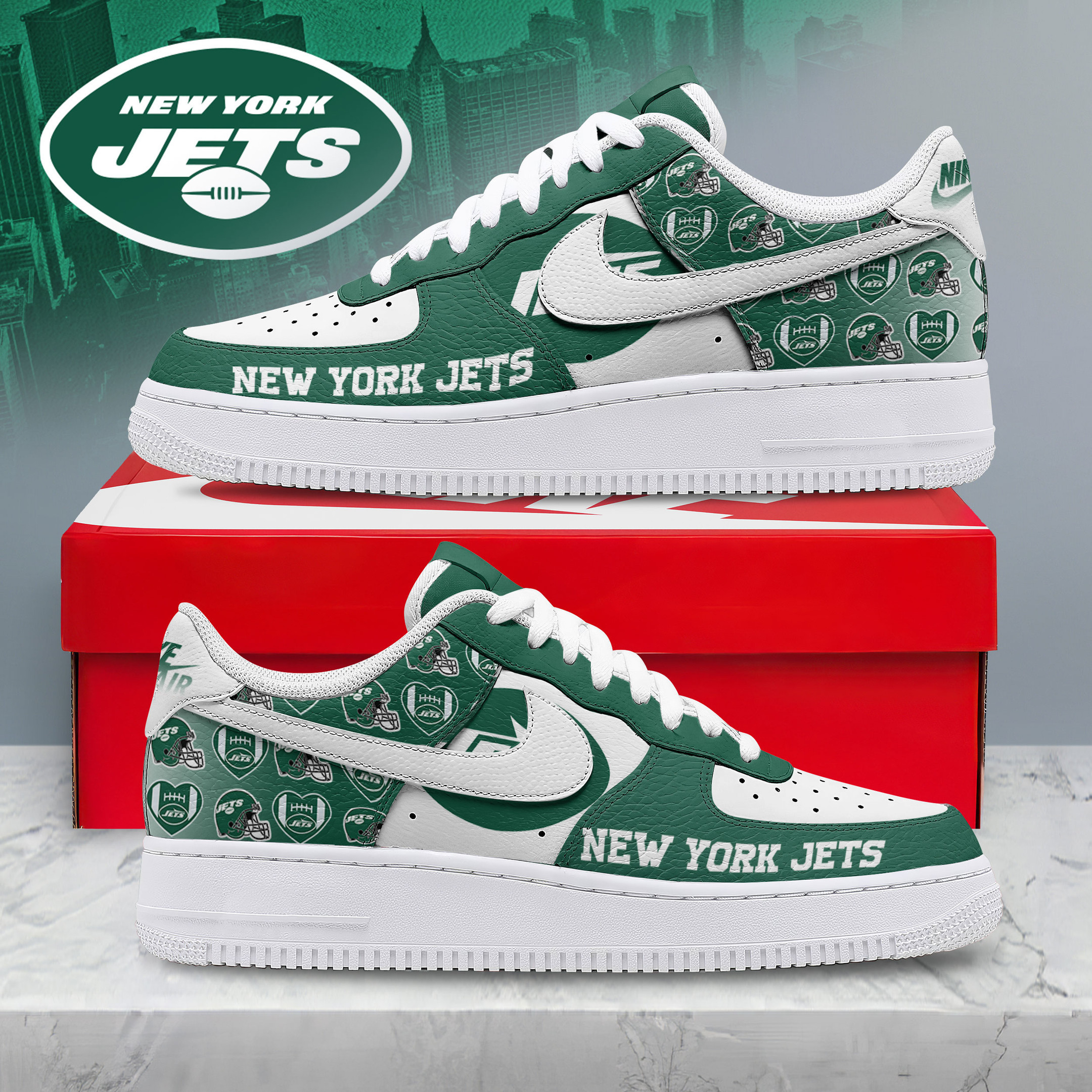 New York Jets | Premium NFL Gridiron Classic AF1 Shoes NTH1