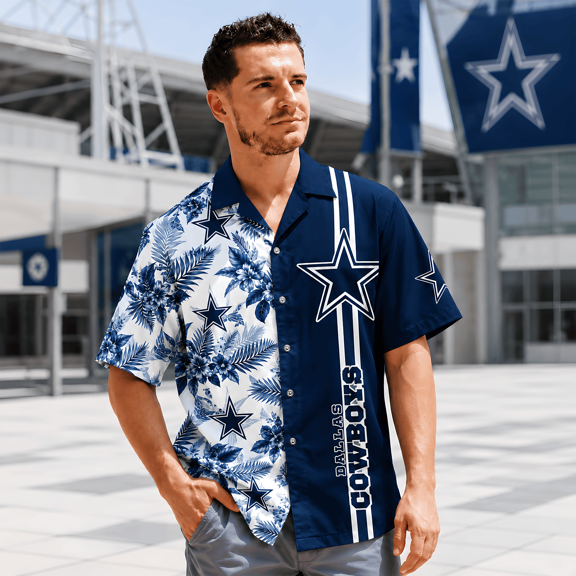 Dallas Cowboys | Premium NFL Gridiron Paradise Hawaiian Shirt NTH1