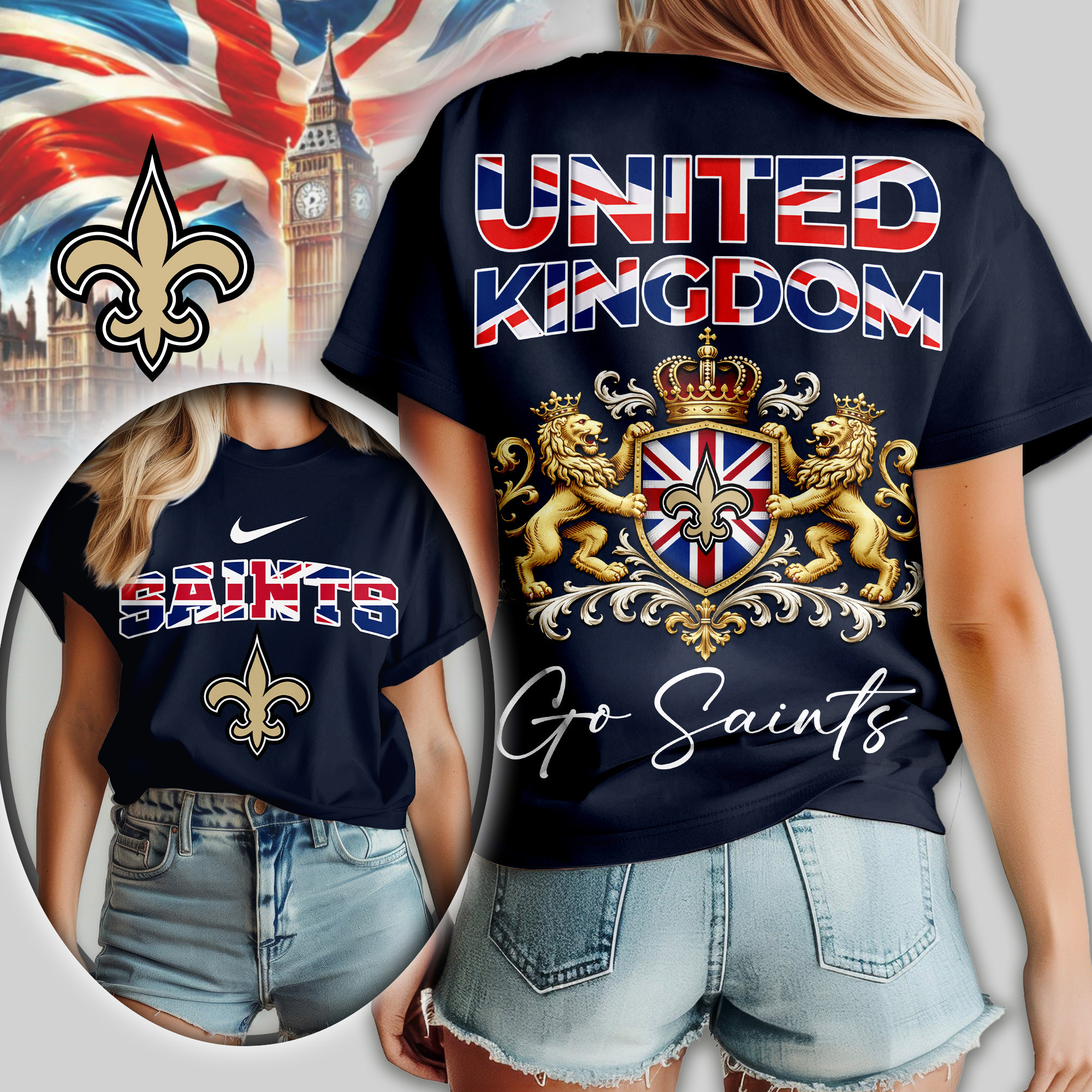 New Orleans Saints | Premium NFL United Kingdom Women Shirt TD