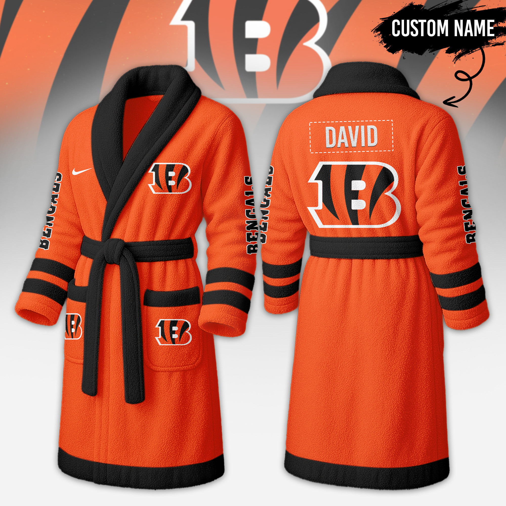 Cincinnati Bengals | Premium NFL Fleece Bathrobe TD