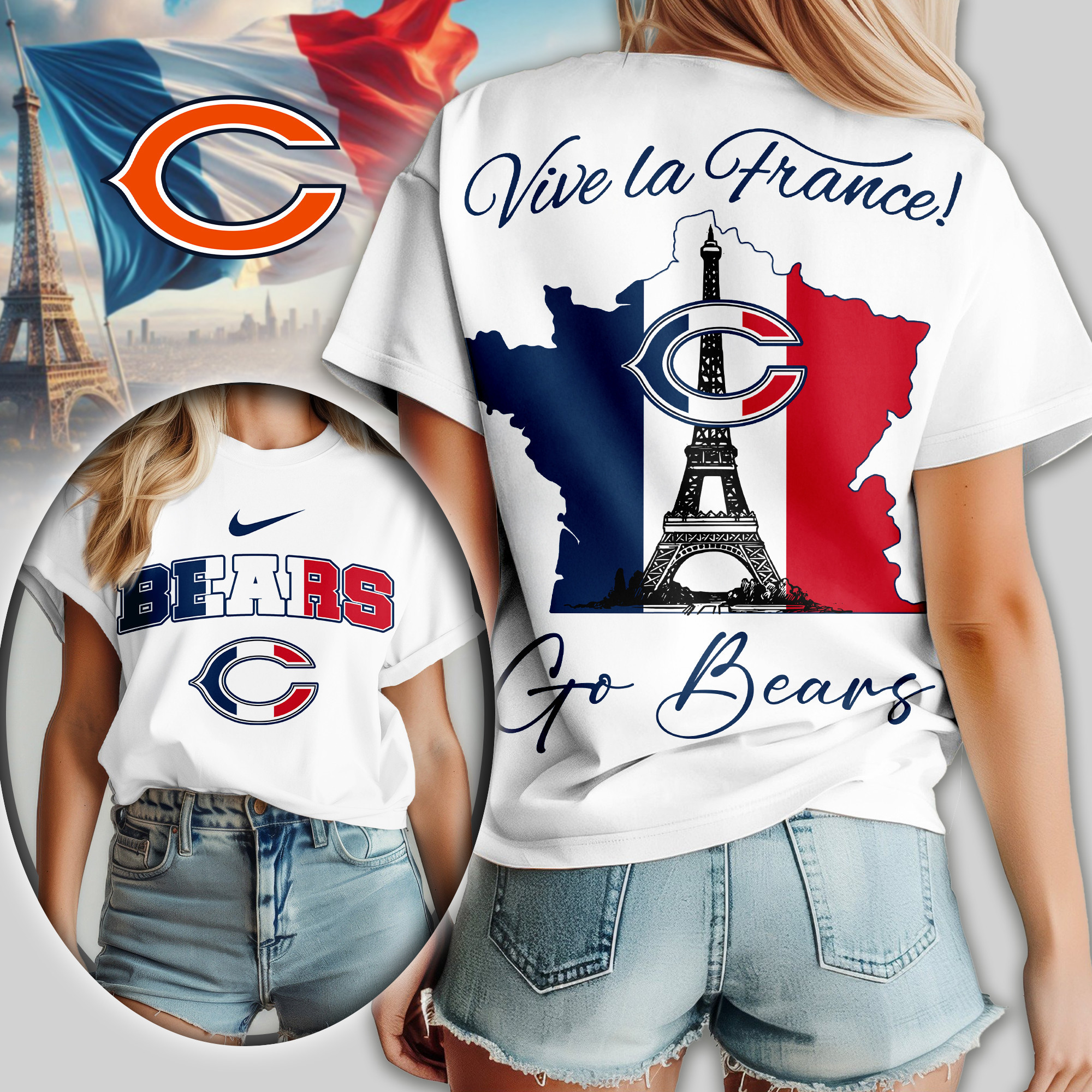 Chicago Bears | Premium NFL France Women Shirt TD