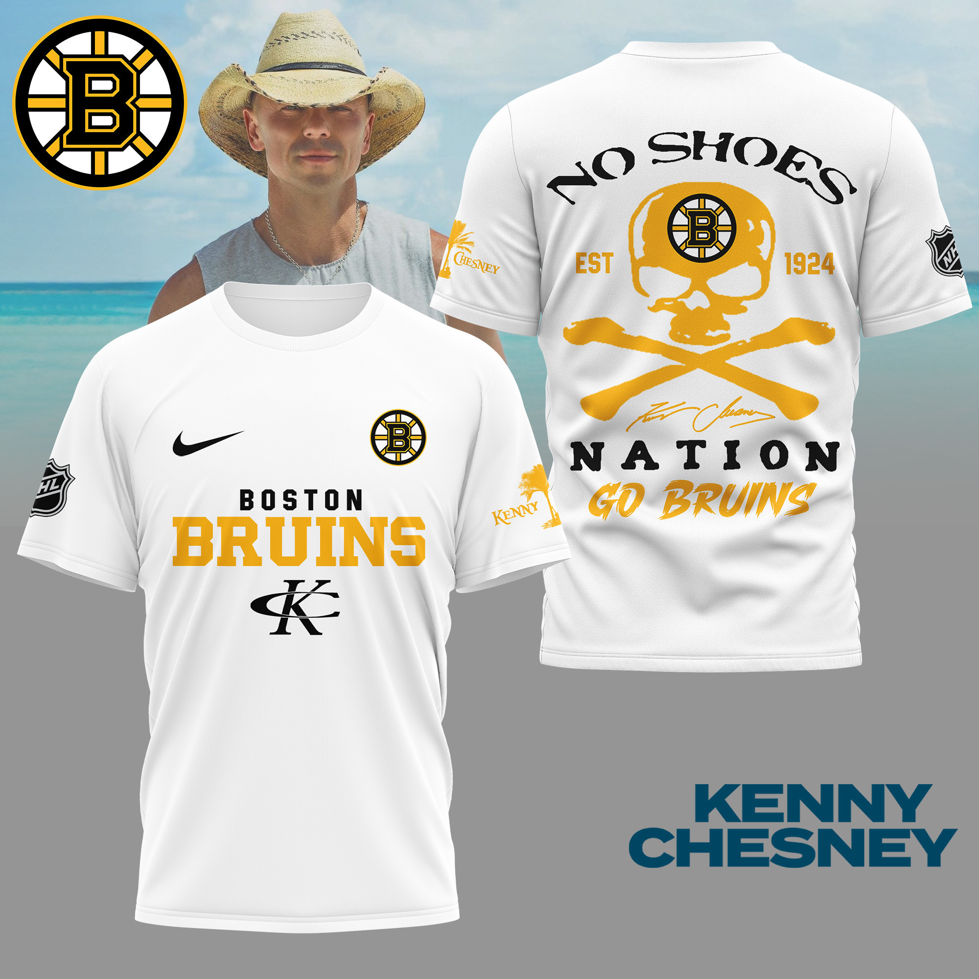 Boston Bruins | Premium NHL Kenny Chesney Fan 3D Shirt NY
