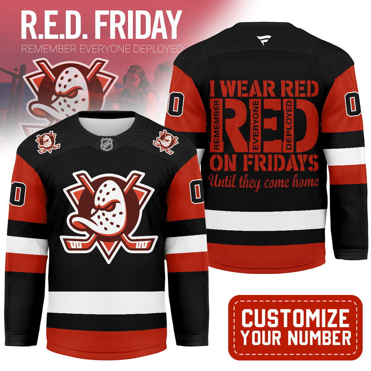 Anaheim Ducks | Premium NHL Red Friday Hockey Jersey MM