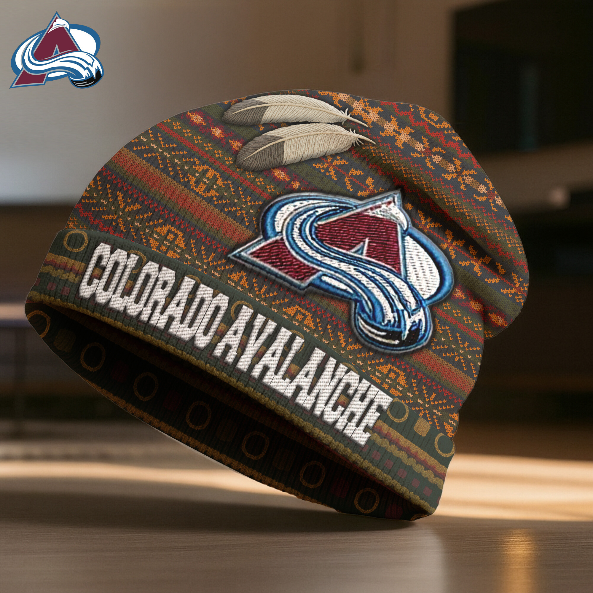Colorado Avalanche | Premium NHL Feathered Beanie Hat HY