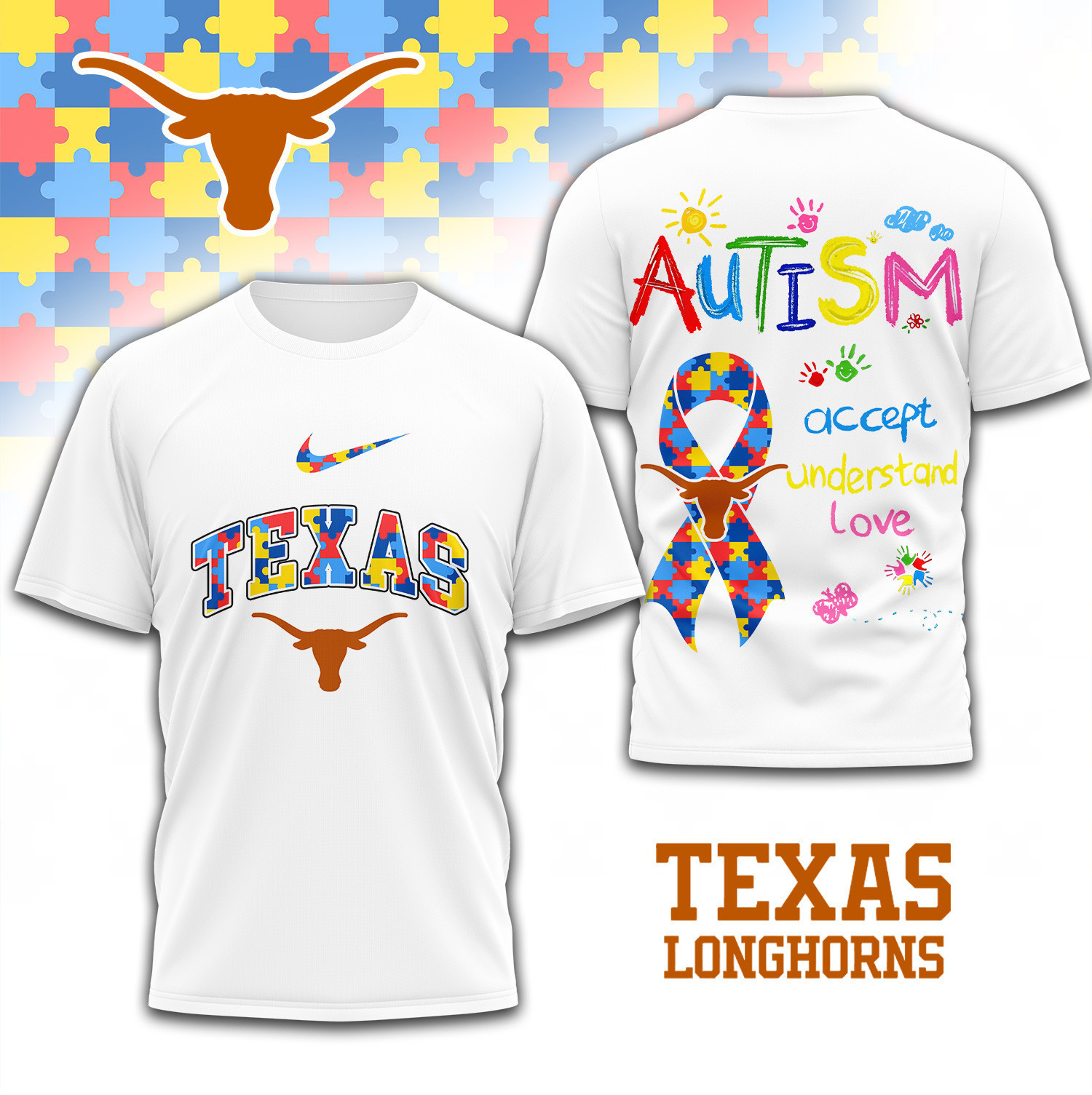 Texas Longhorns | Premium NCAA Autism 3D Shirt TD