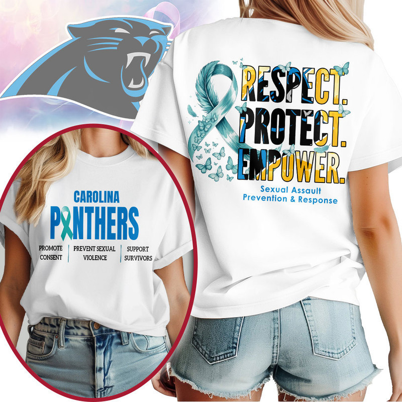 Carolina Panthers | Premium NFL SA Prevention Month 3D Shirt HY