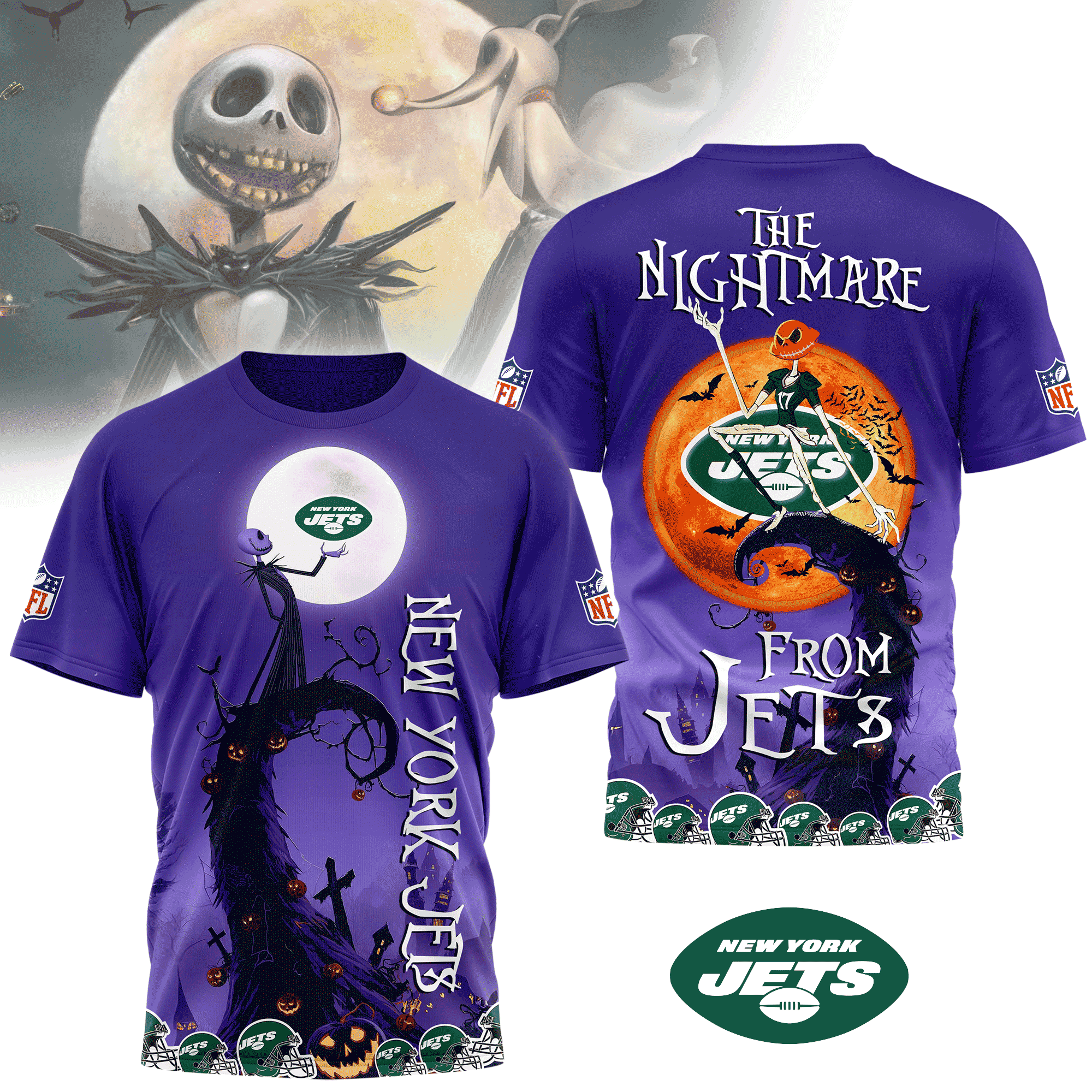 New York Jets | Premium NFL Halloween The Nightmare 3D Shirt NY