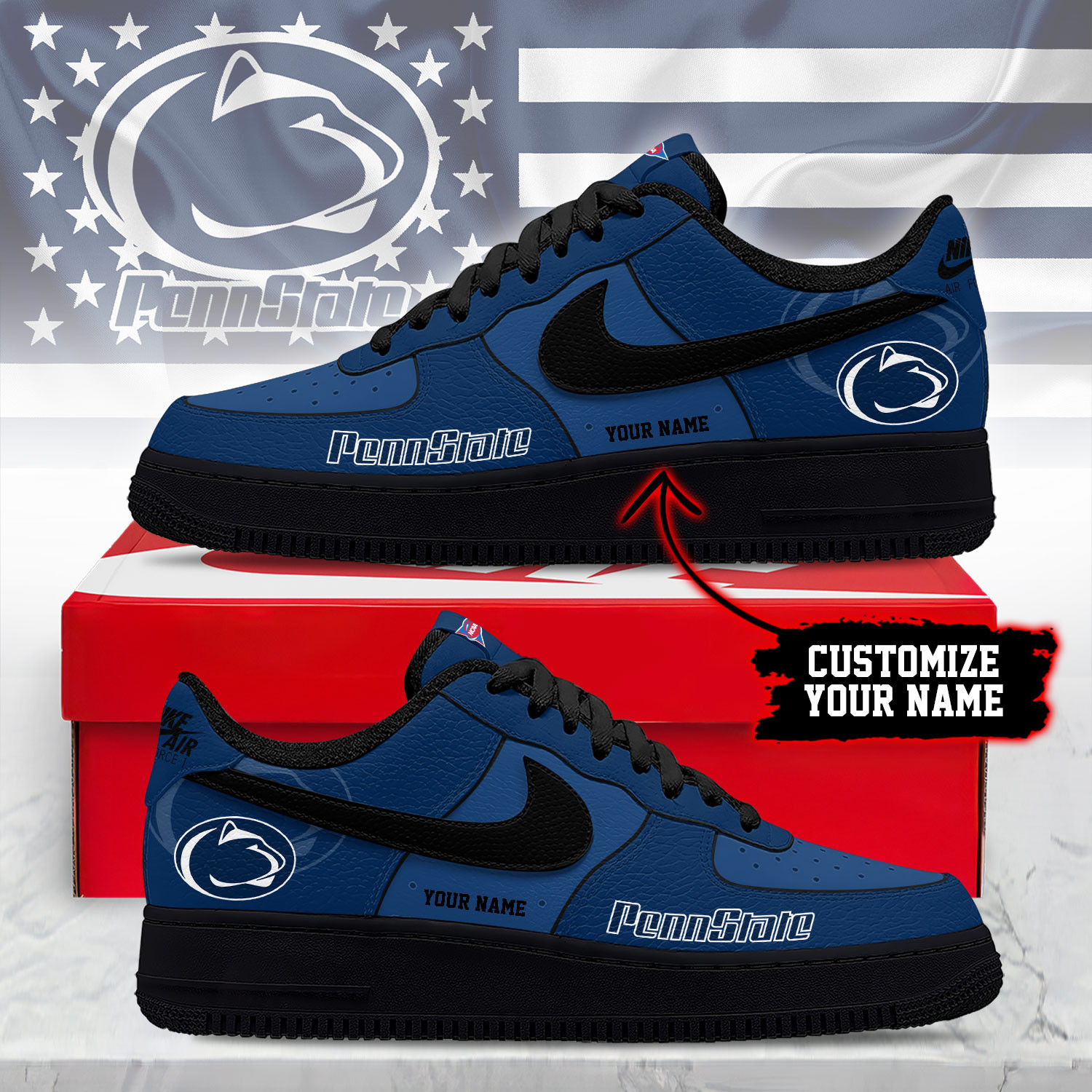 Penn State Nittany Lions | Premium NCAA Custom AF1 Shoes NY