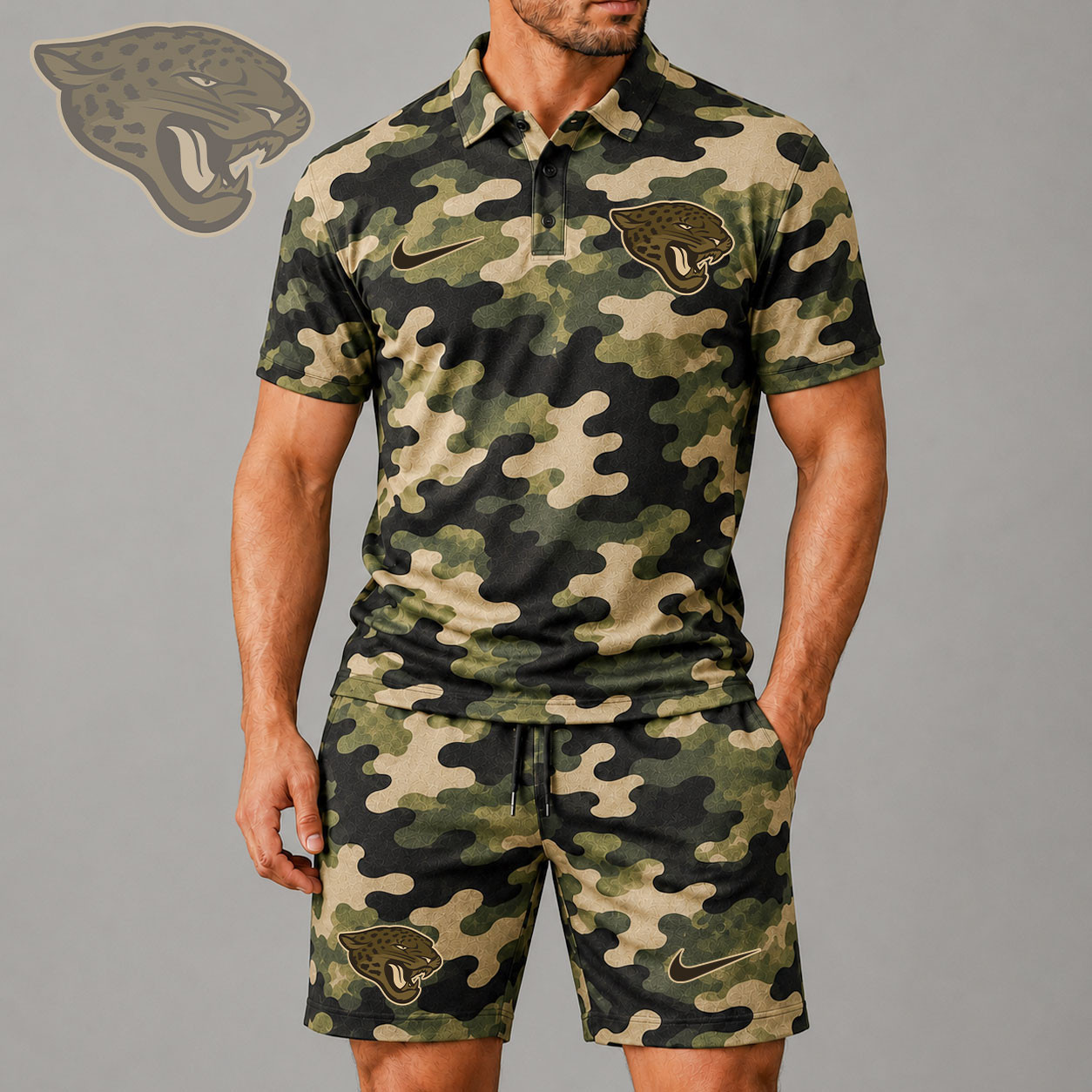 Jacksonville Jaguars | Premium NFL Military Camo Polo & Shorts Set NY