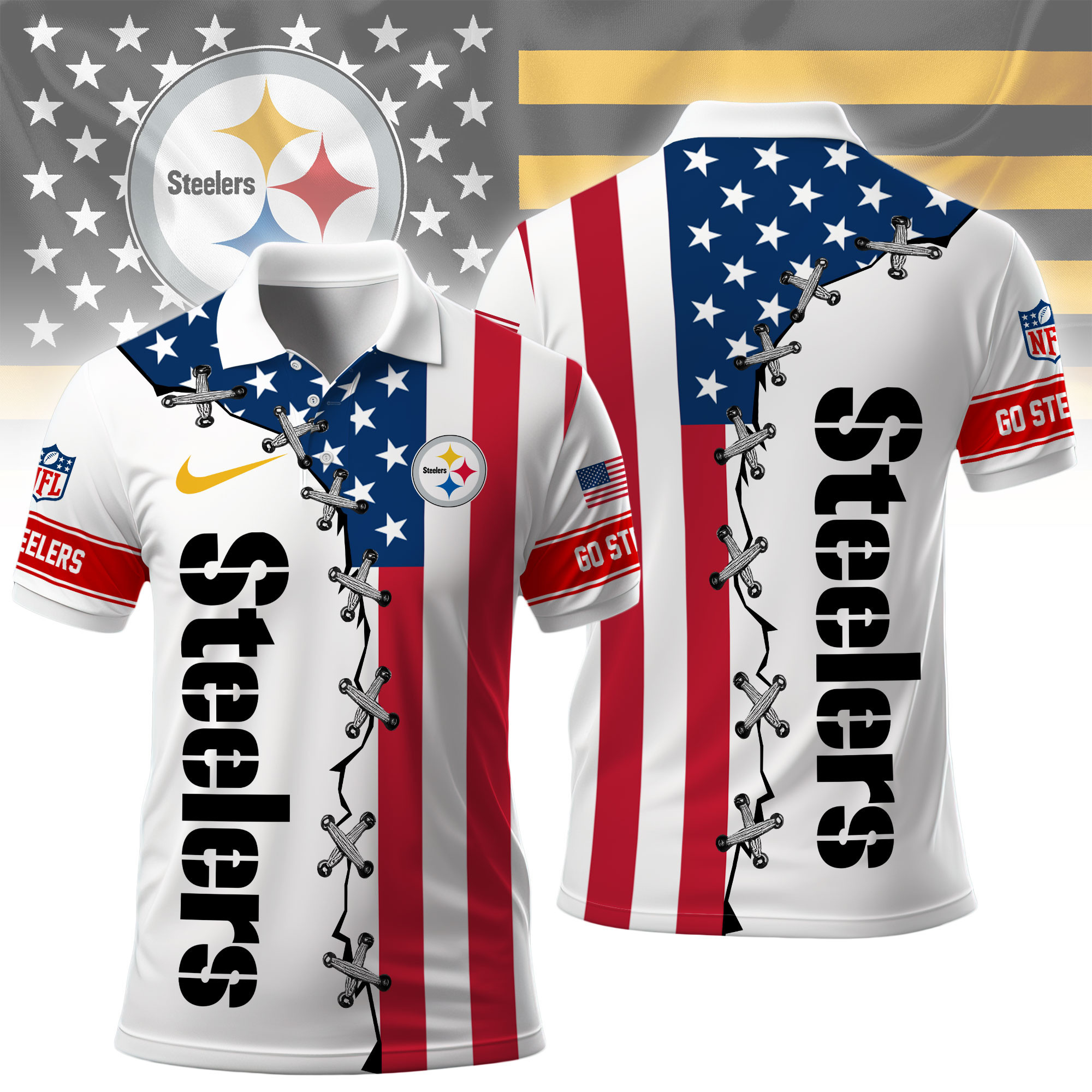Pittsburgh Steelers | Premium NFL Freedom American Polo NY