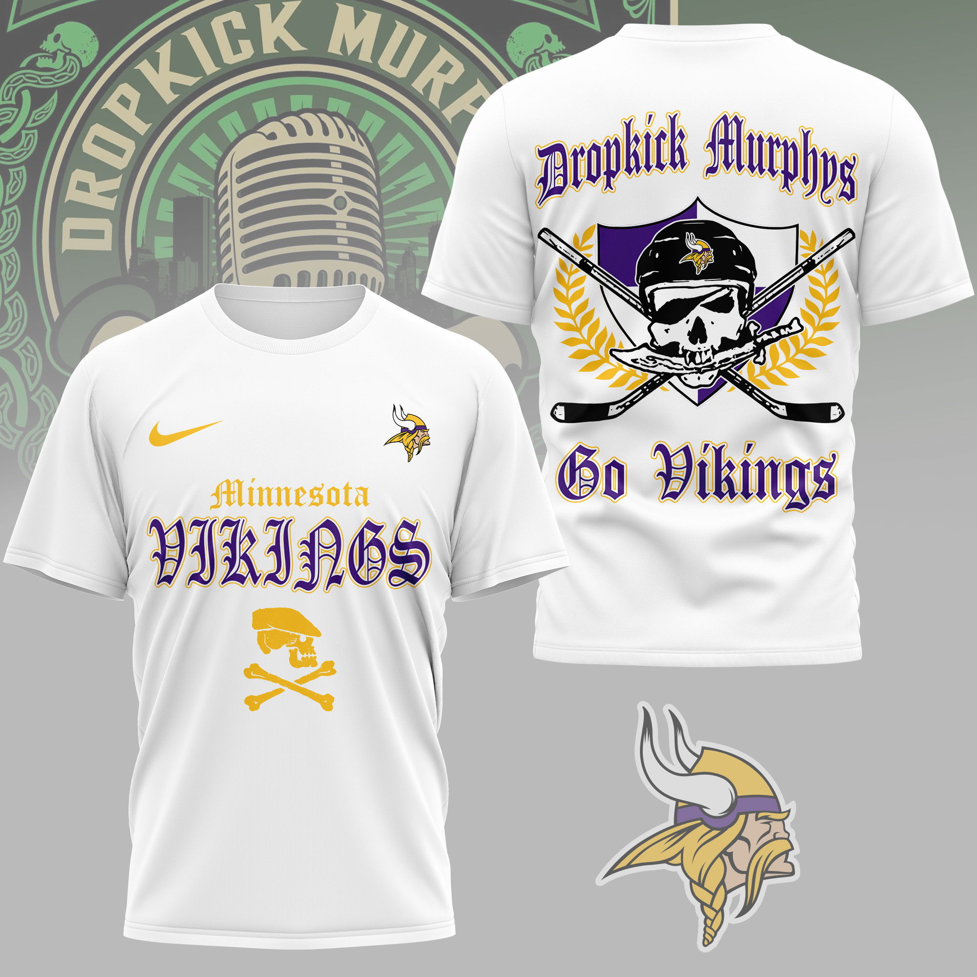 Minnesota Vikings | Premium NFL Dropkick Murphys Fan 3D Shirt NY