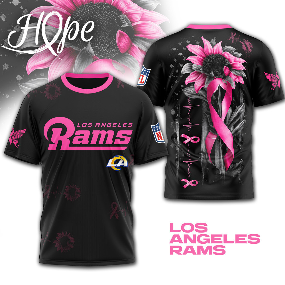 Los Angeles Rams | Premium NFL Hope Pink Ribbon 3D Shirt NTH1