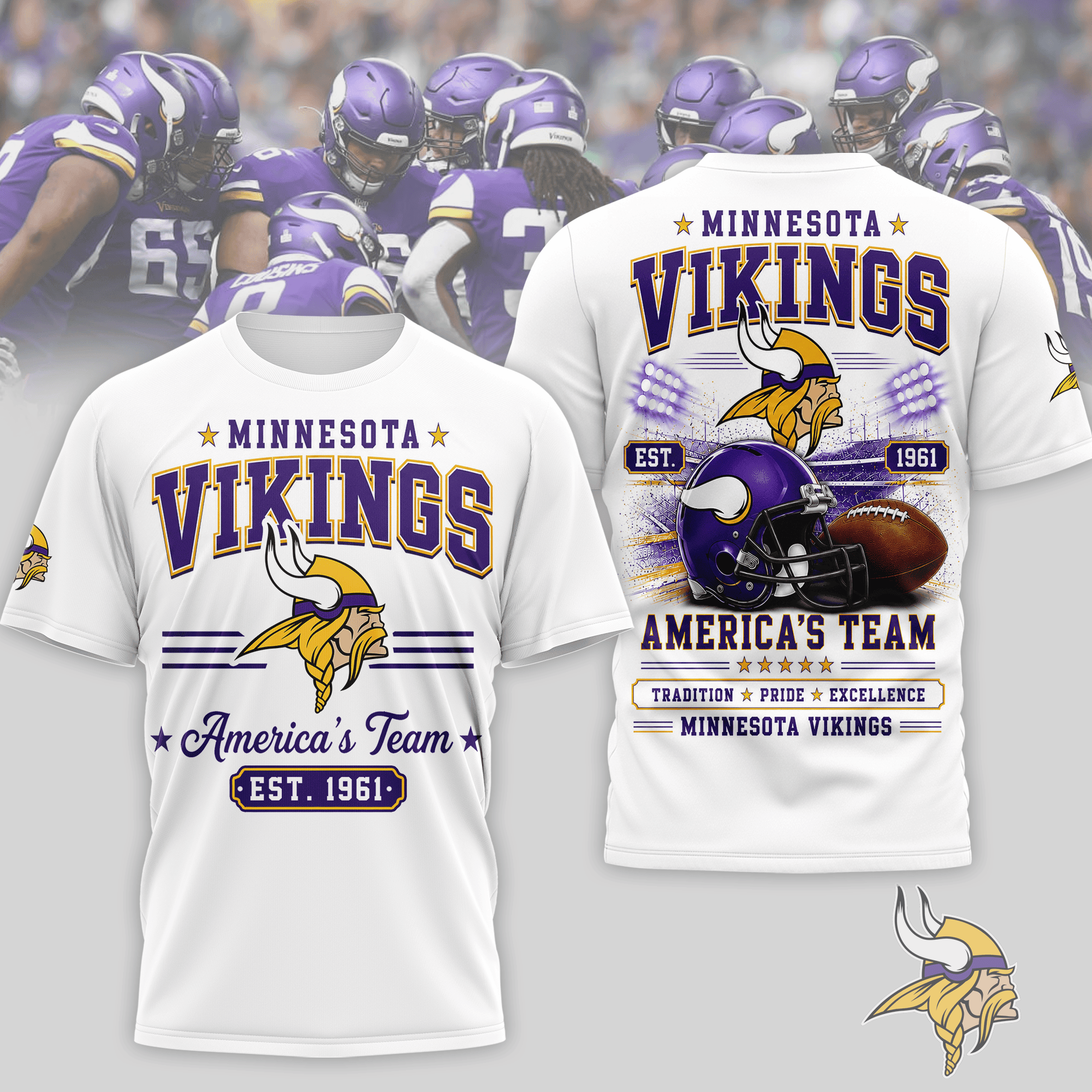 Minnesota Vikings | Premium NFL Team Tradition Pride 3D Shirt NTH1