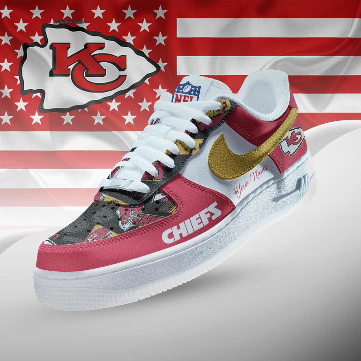 Kansas City Chiefs | Premium NFL Personalized Team Icon AF1 Shoes NTH1