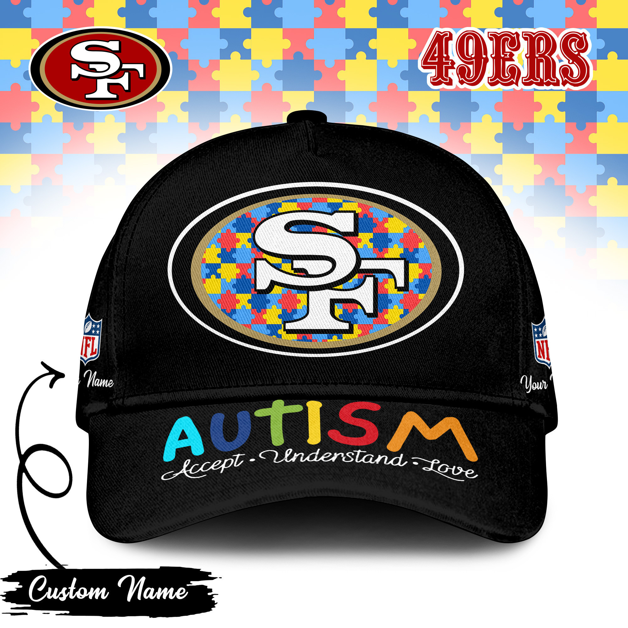 San Francisco 49ers | PREMIUM CLASSIC CAP NFL AUTISM TD