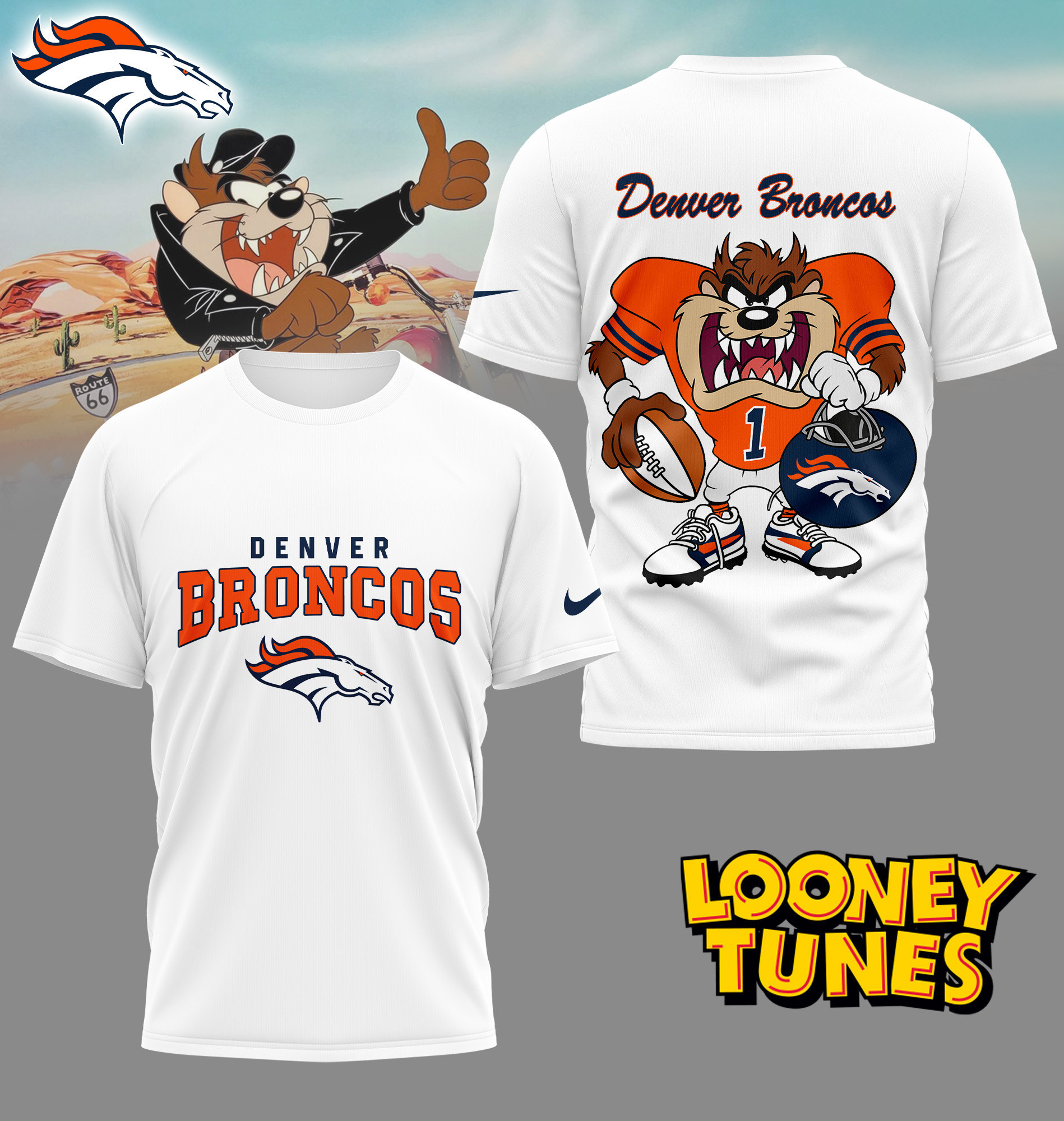 Denver Broncos | Premium NFL and Looney Tunes Fan Shirt HI