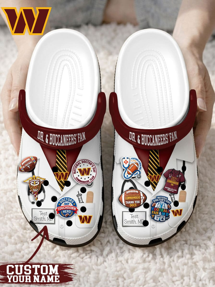 Washington Commanders | PREMIUM NFL NATIONAL DOCTOR'S DAY CLOGS WITH 8 CHARMS HY