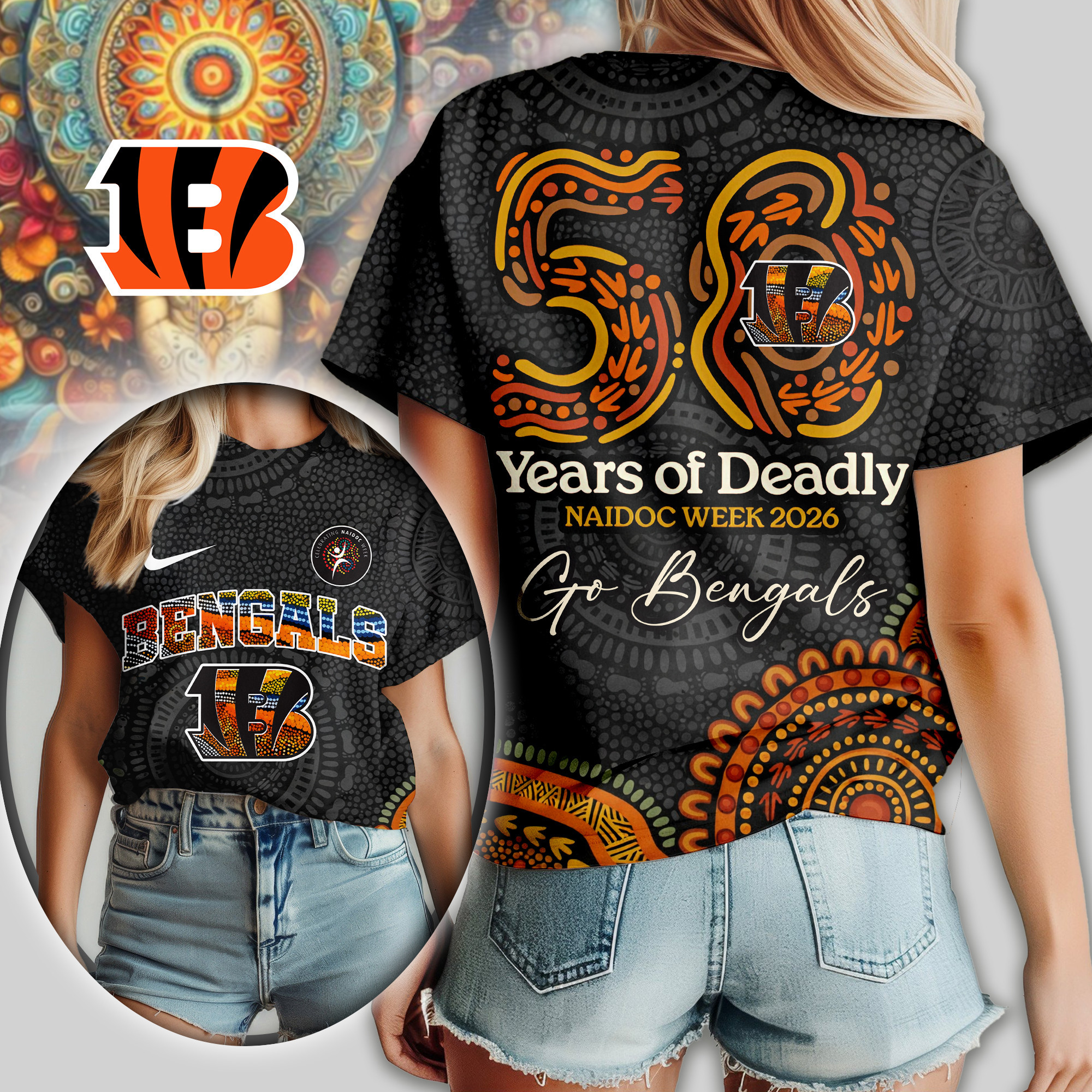 Cincinnati Bengals | Premium NFL Naidoc Week 2026 Women Shirt TD