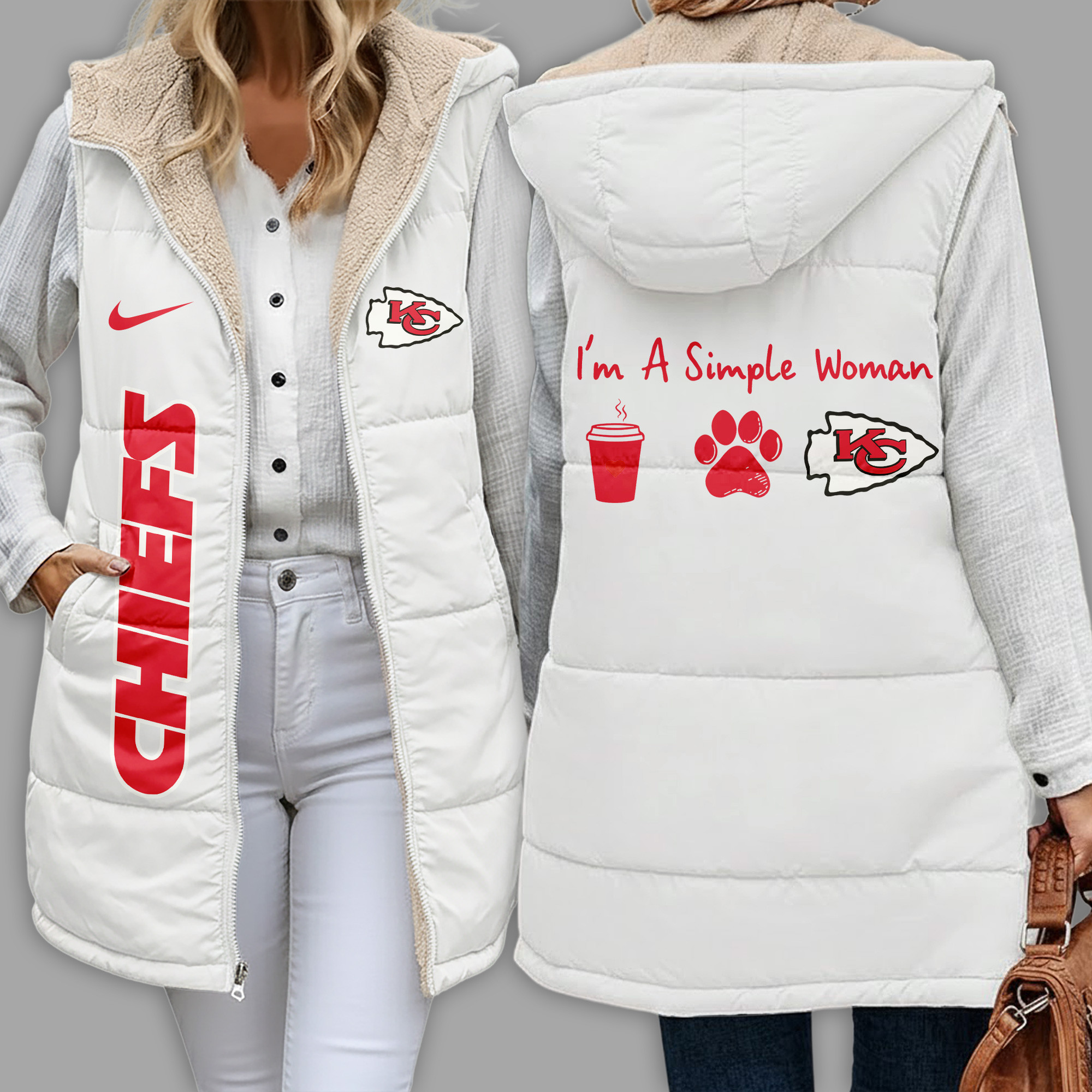 Kansas City Chiefs | Premium NFL Simple Girl Quilted Vest TD