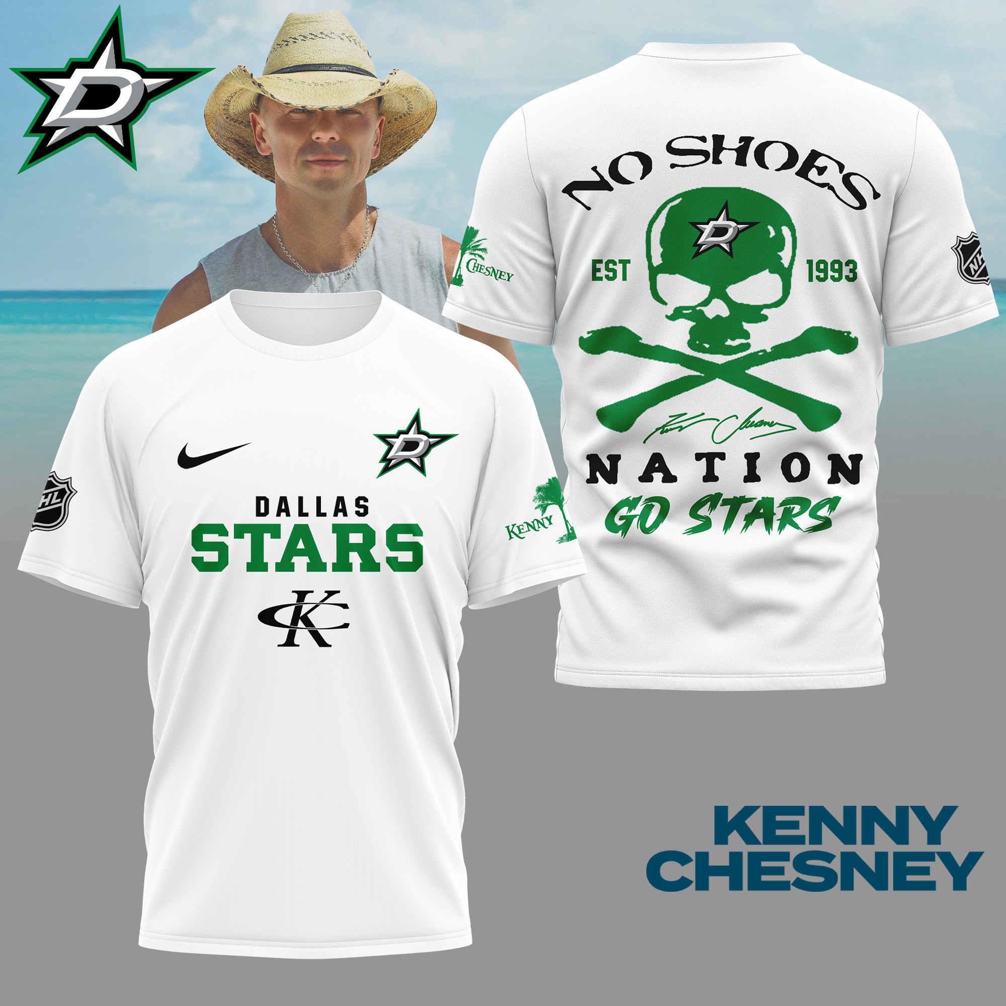 Dallas Stars | Premium NHL Kenny Chesney Fan 3D Shirt NY