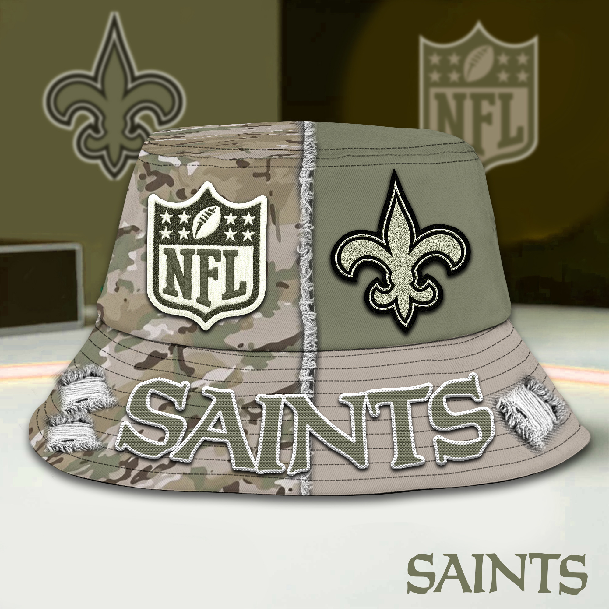 New Orleans Saints | Premium NFL Army Bucket Hat TD