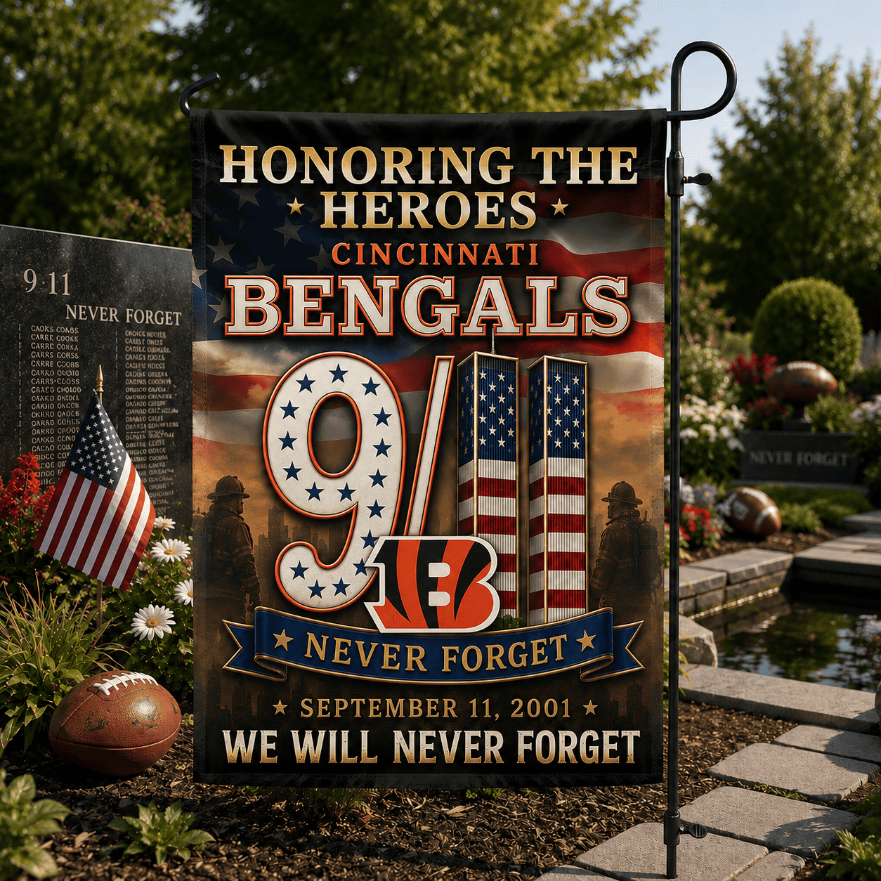 Cincinnati Bengals| Premium NFL Never Forget 9/11 Flag NY