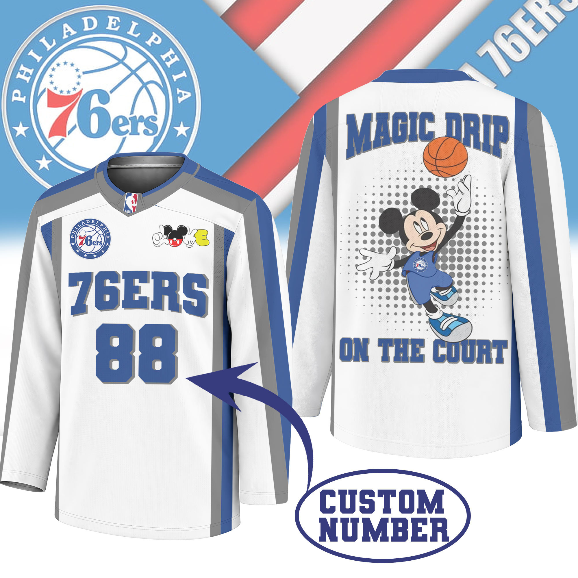 Philadelphia 76ers | Premium NBA Magic Drip Long Jersey NTH1