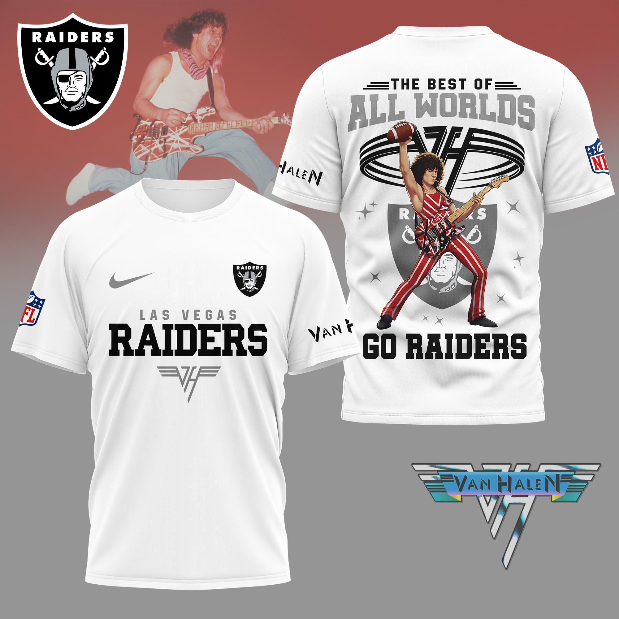 Las Vegas Raiders | Premium NFL Van Halen Graphic 3D Shirt NY