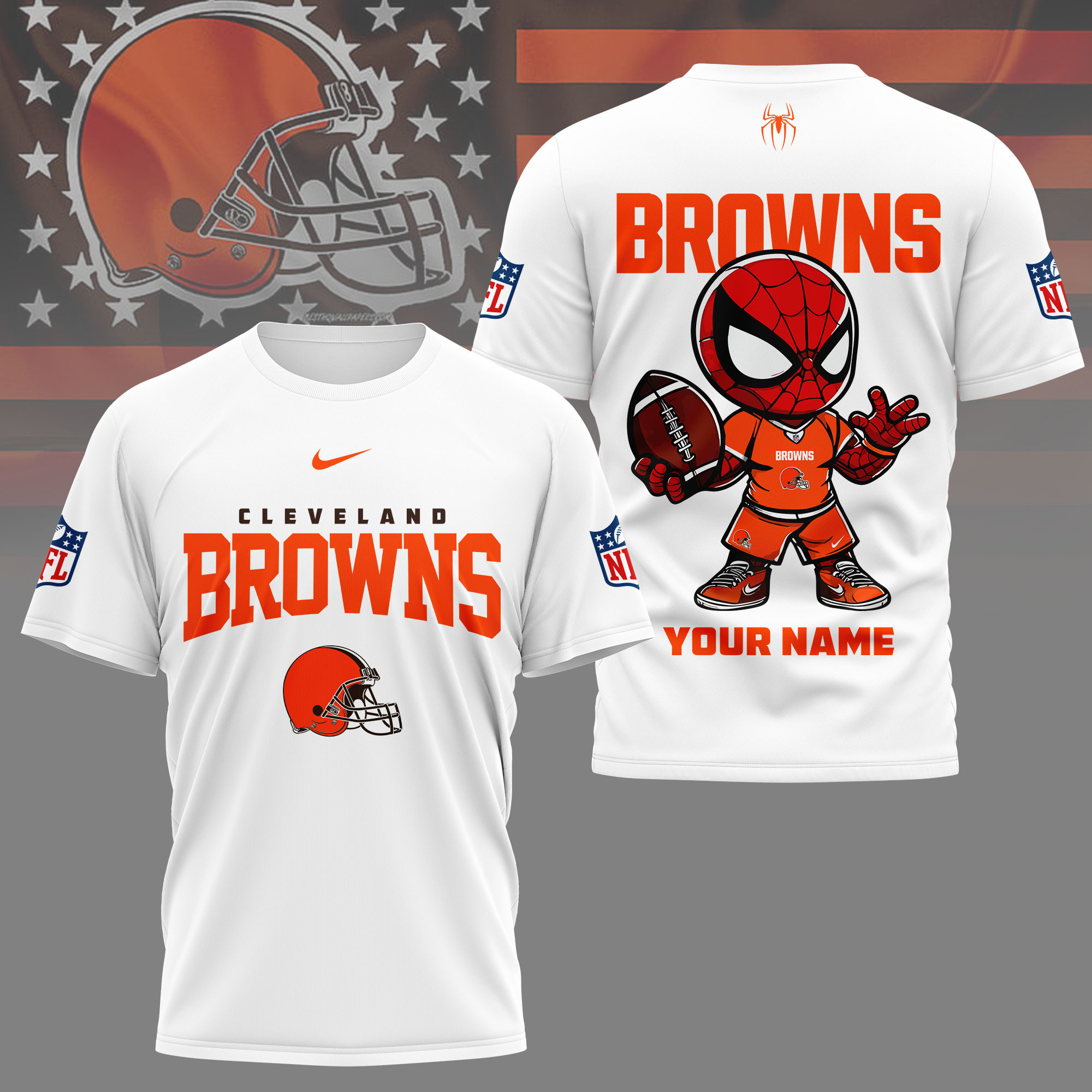 Cleveland Browns | Premium NFL Spider Hero Custom 3D Shirt NY