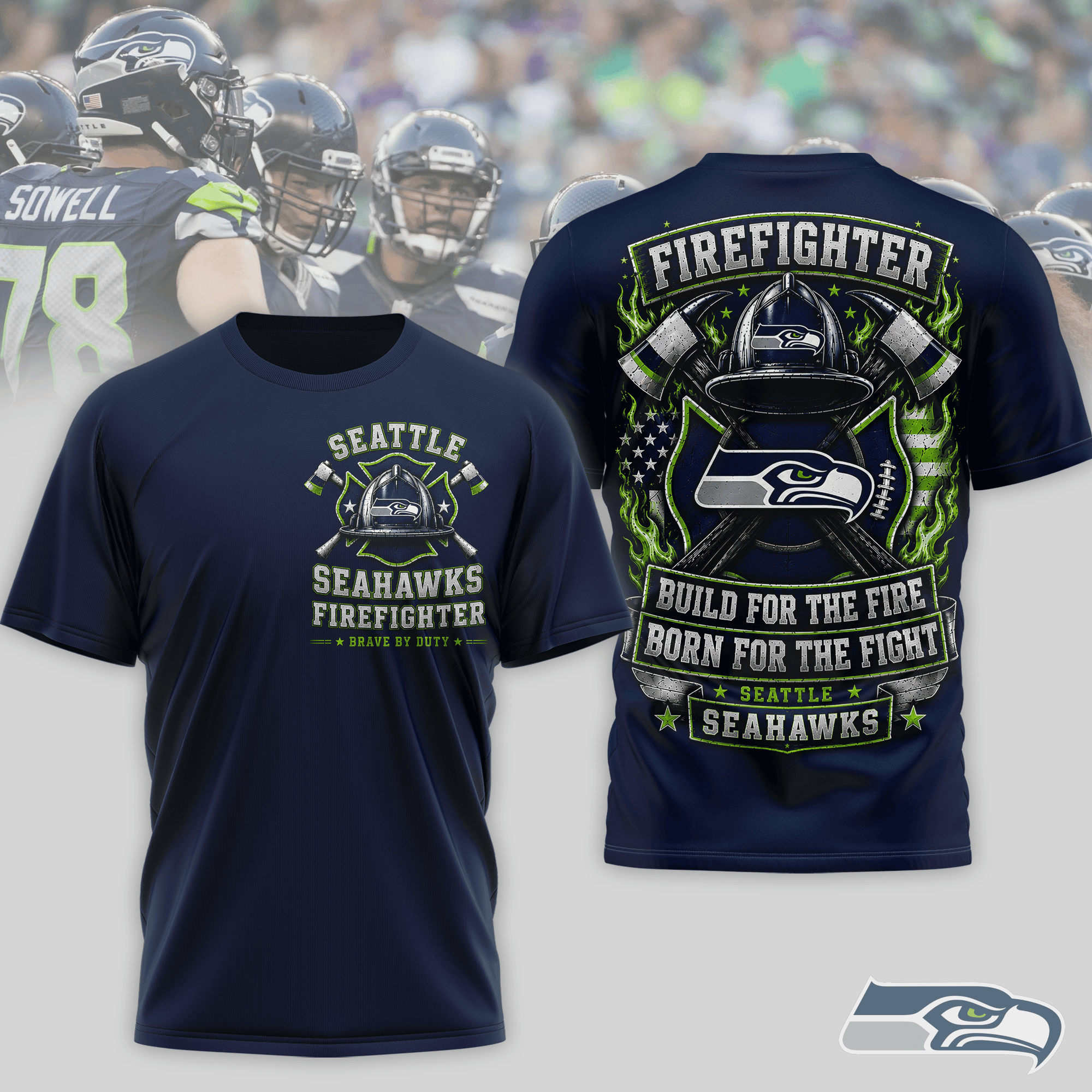 Seattle Seahawks | Premium NFL Firefighter Tribute Team 3D Shirt NTH1