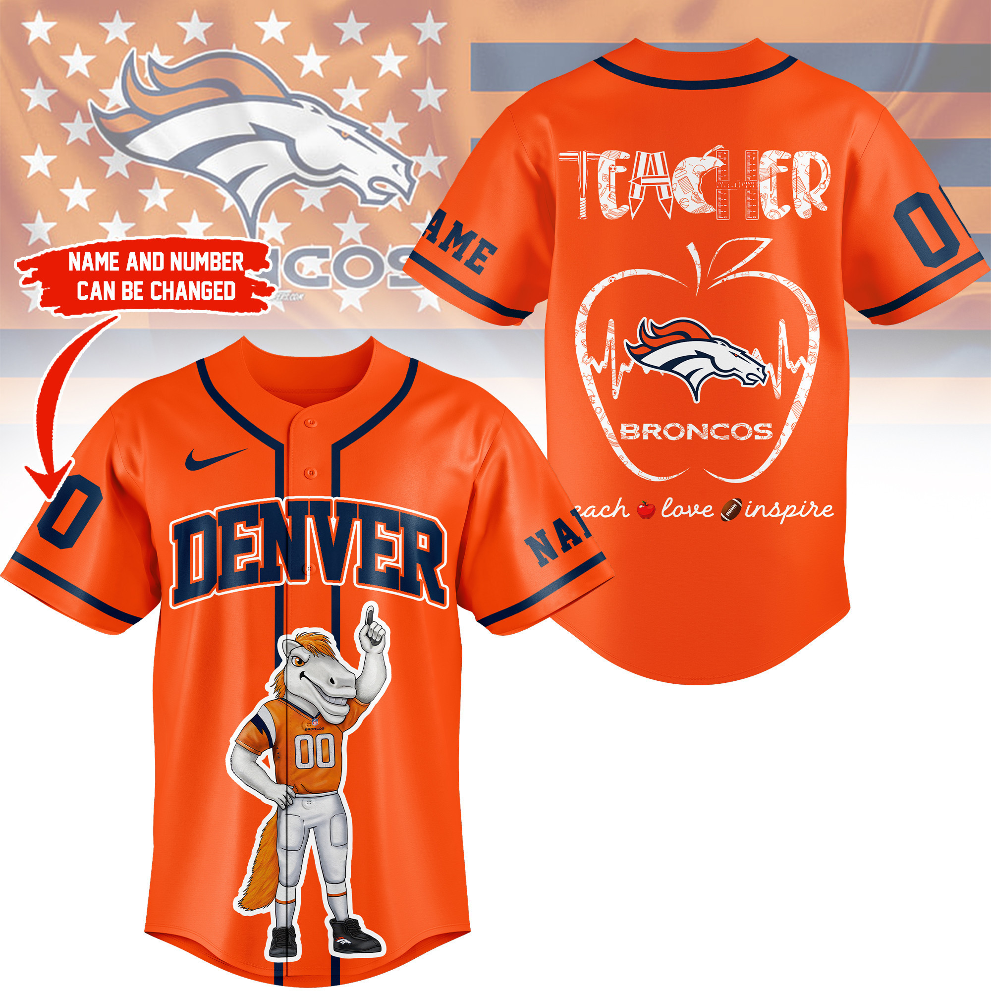 Denver Broncos | Premium NFL Teacher Appreciation Month Jersey Shirt NY