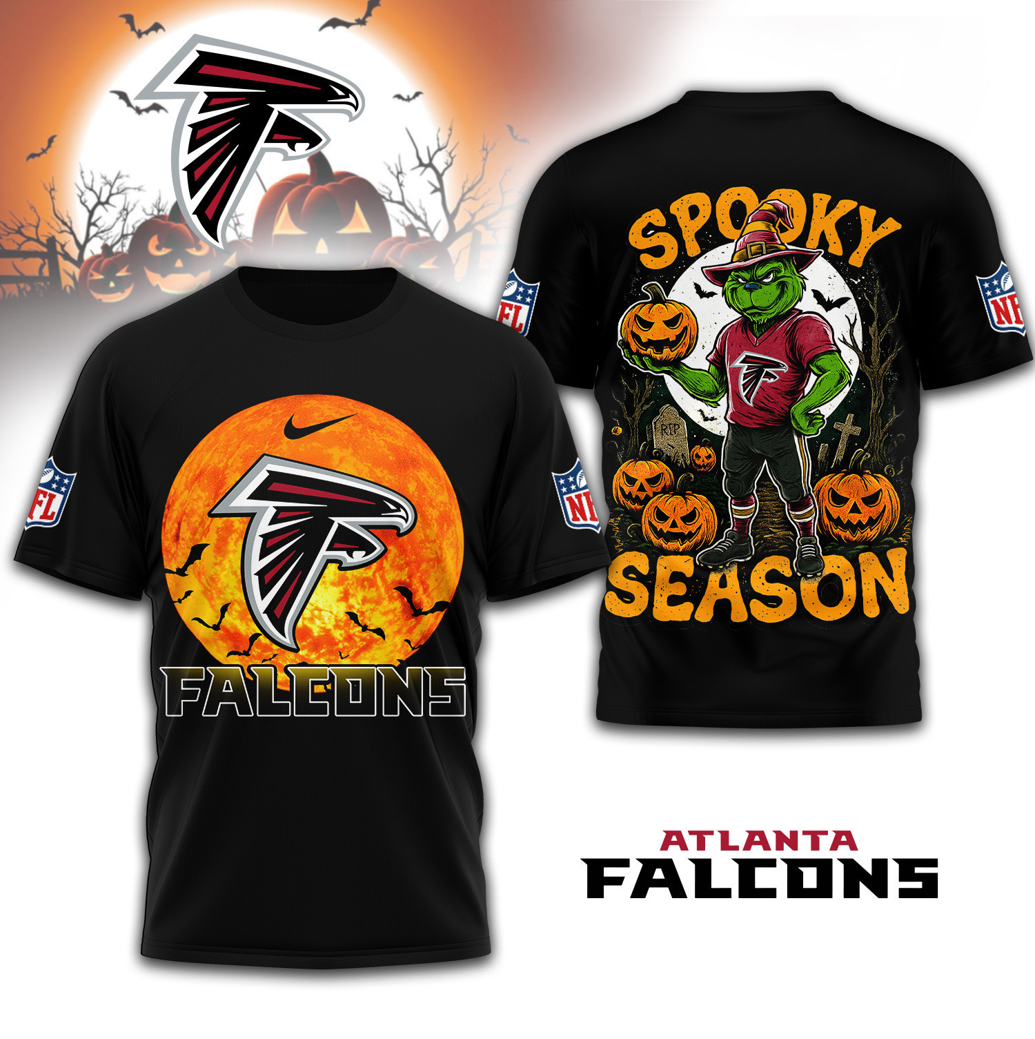Atlanta Falcons | Premium NFL Spooky Season 3D Shirt TD