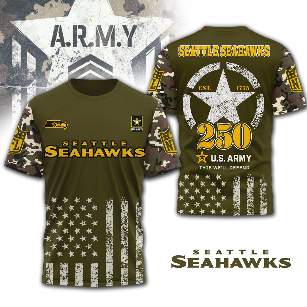 Seattle Seahawks | Premium NFL Military Pride 3D Shirt NTH1