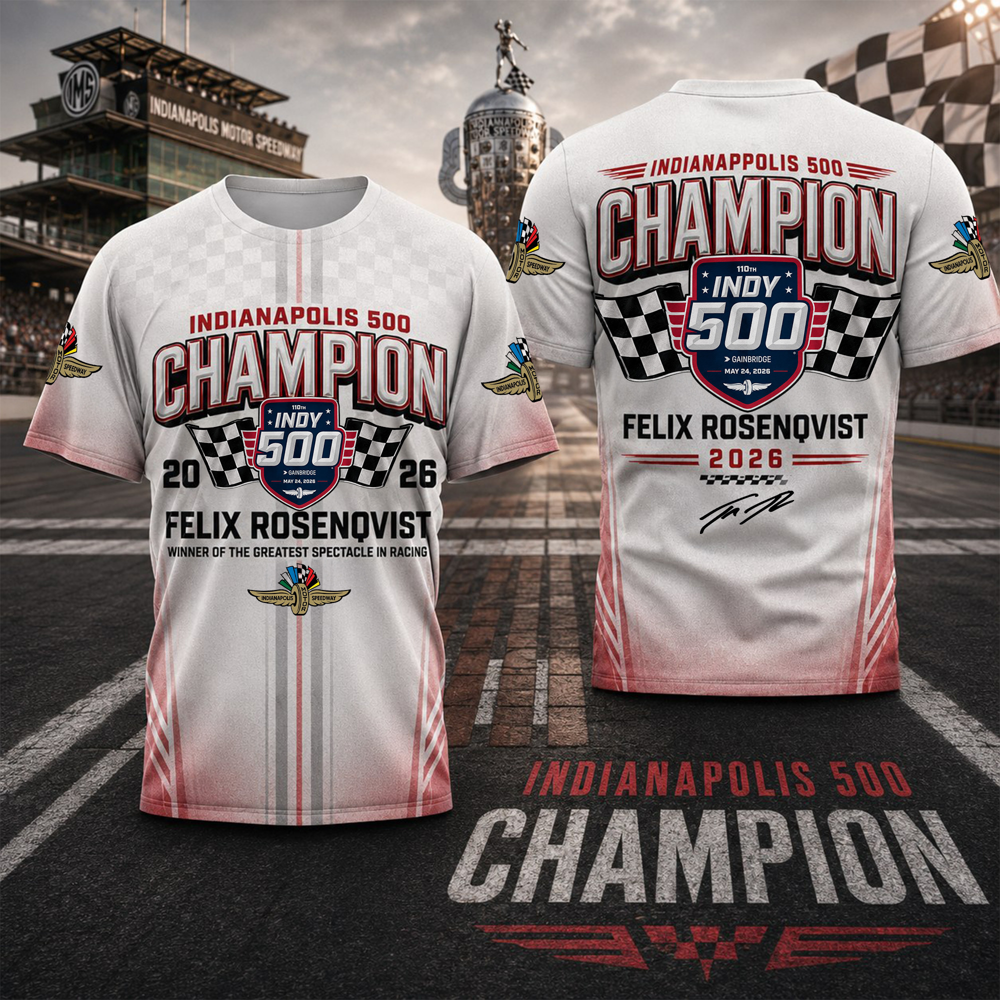 Felix Rosenqvist | Premium Indianapolis 500 3D Shirt PBHM6R1