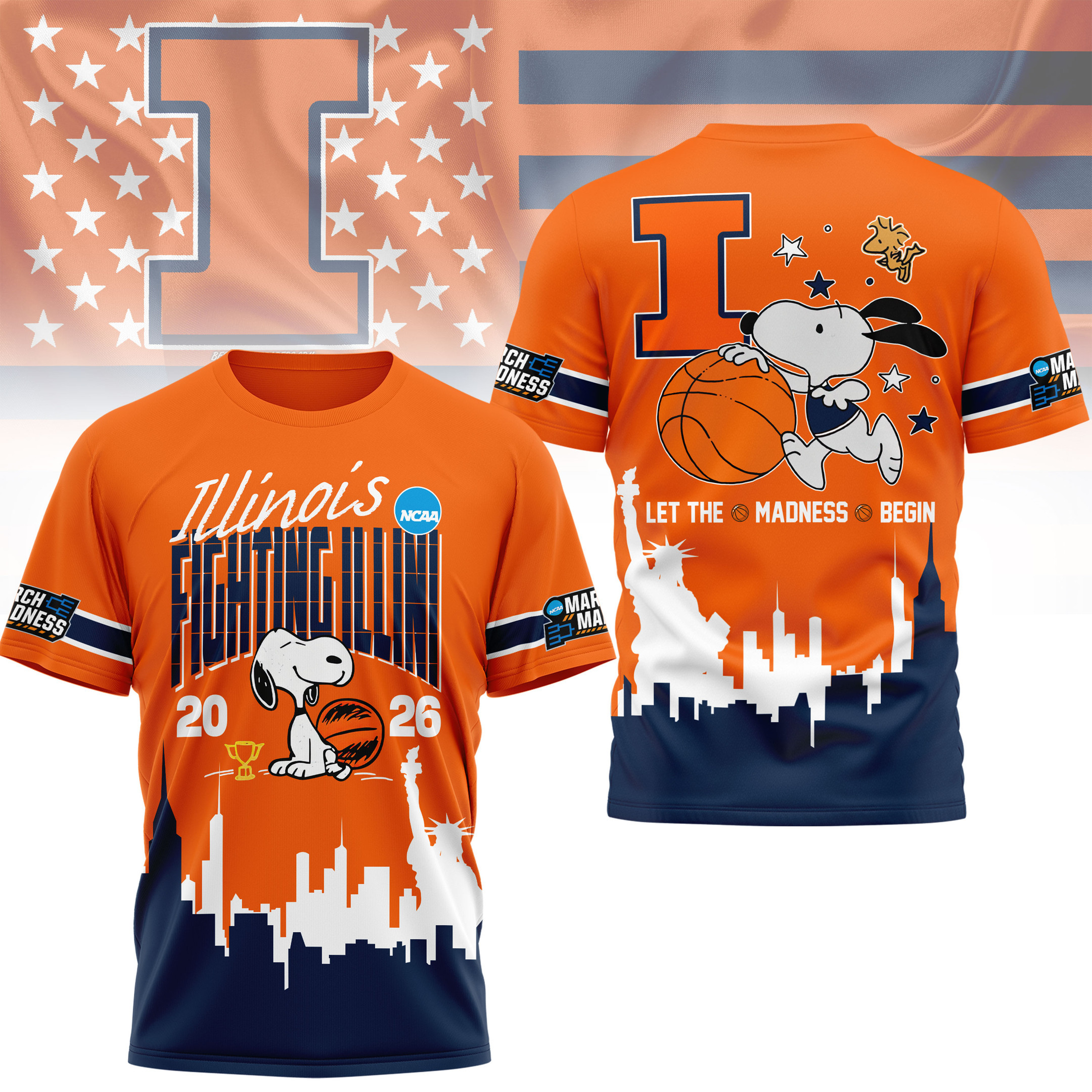 Illinois Fighting Illini | Premium NCAA March Madness 3D Shirt PBII3RH