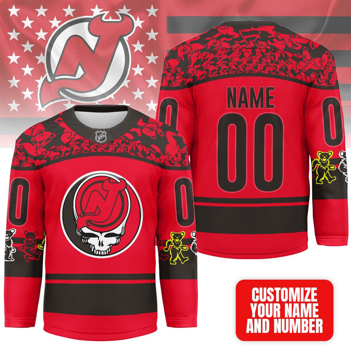 New Jersey Devils | Premium NHL X Grateful Dead Hockey Jersey NP