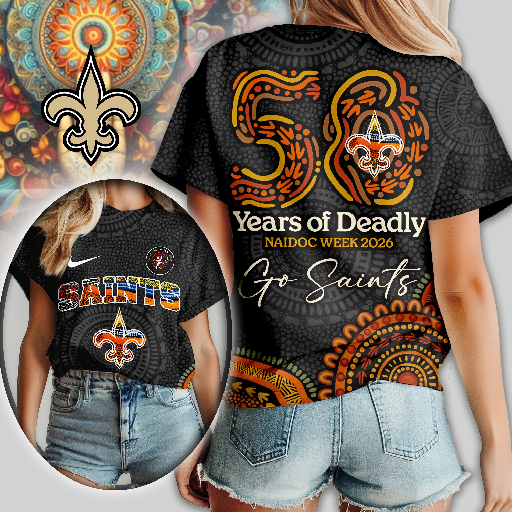 New Orleans Saints | Premium NFL Naidoc Week 2026 Women Shirt TD